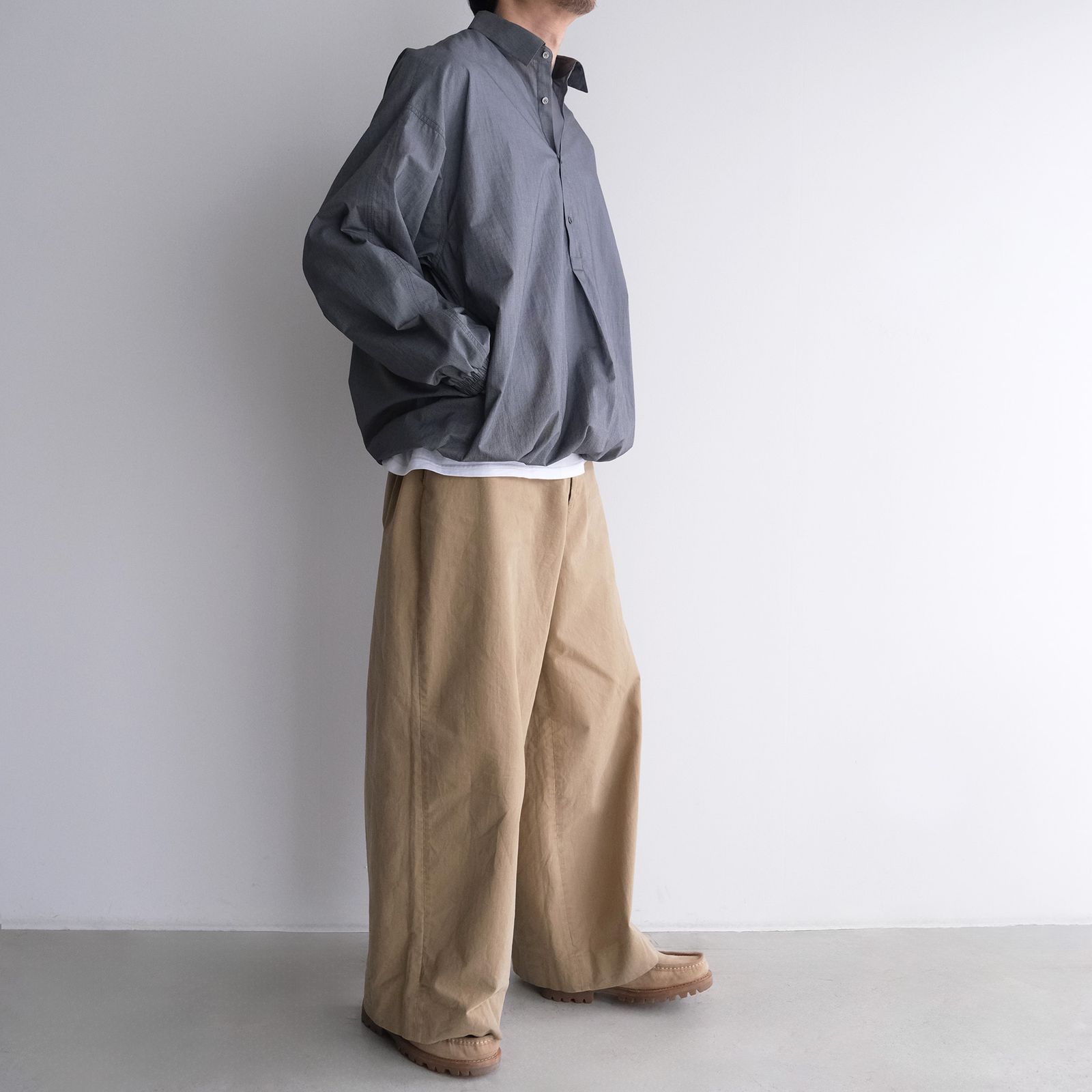 Seersucker Pullover Shirt -シャツ-（Gray / グレー）GU261-50445