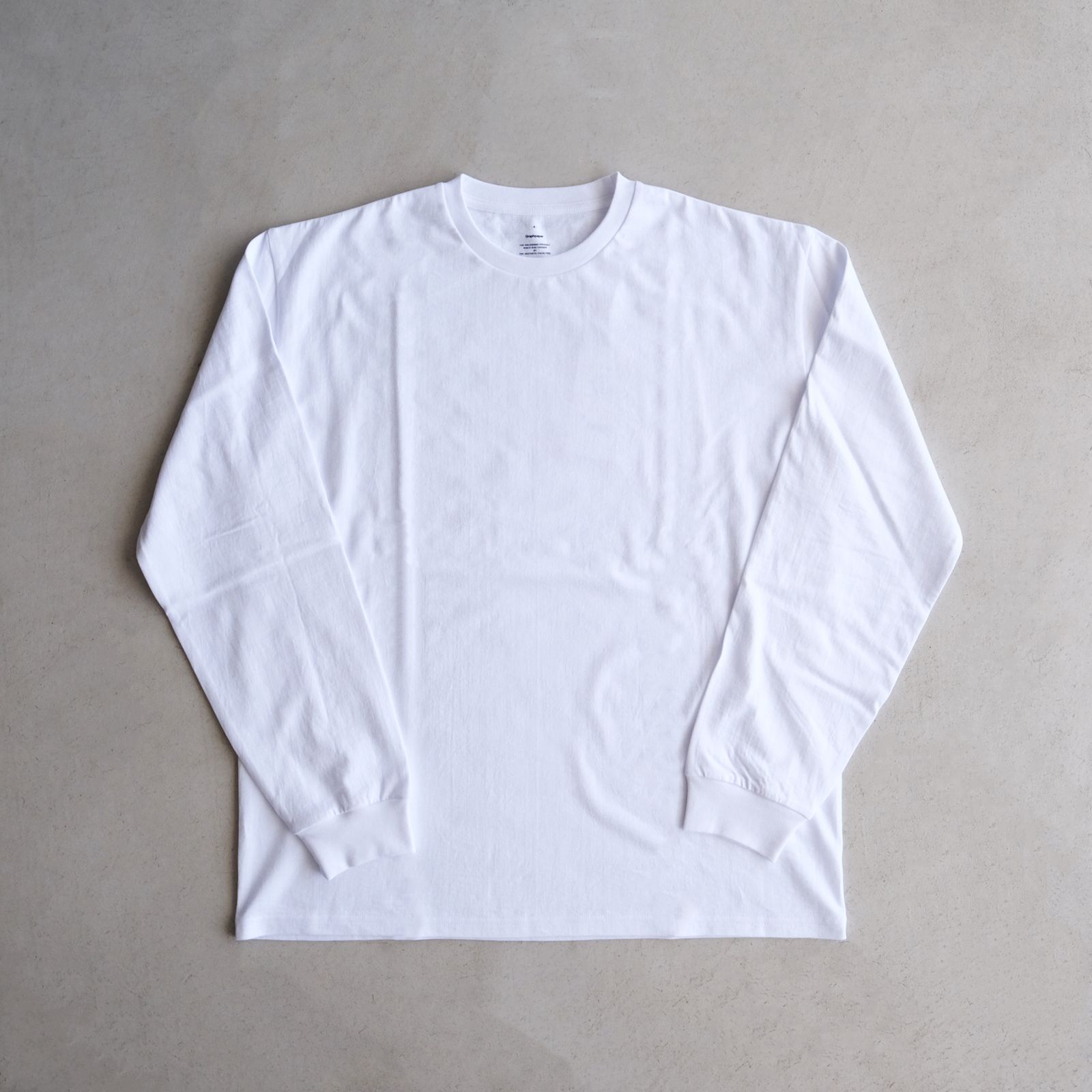 L/S Crew Neck Tee -Tシャツ-（White / ホワイト）GU254-70002B