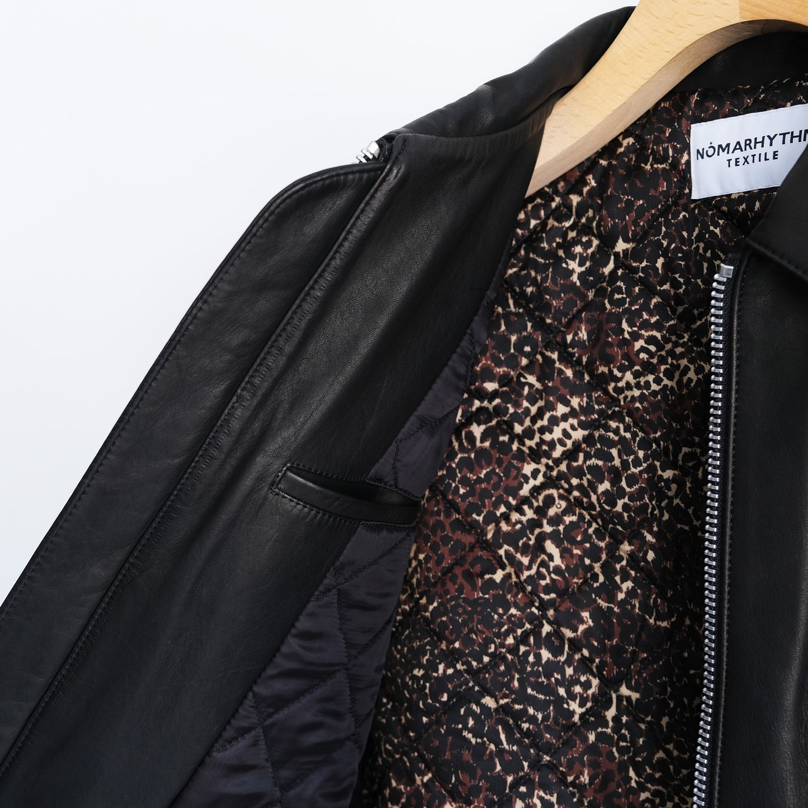 Front Zip Riders Jacket -ライダースジャケット-（Black / Lining Brown）