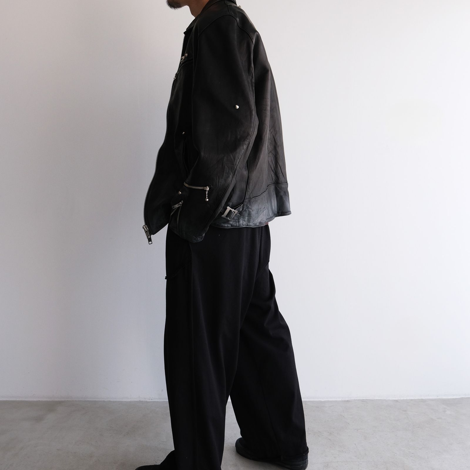 Hand Dyed Studded Riders Jacket -ライダースジャケット-（Black / ブラック）