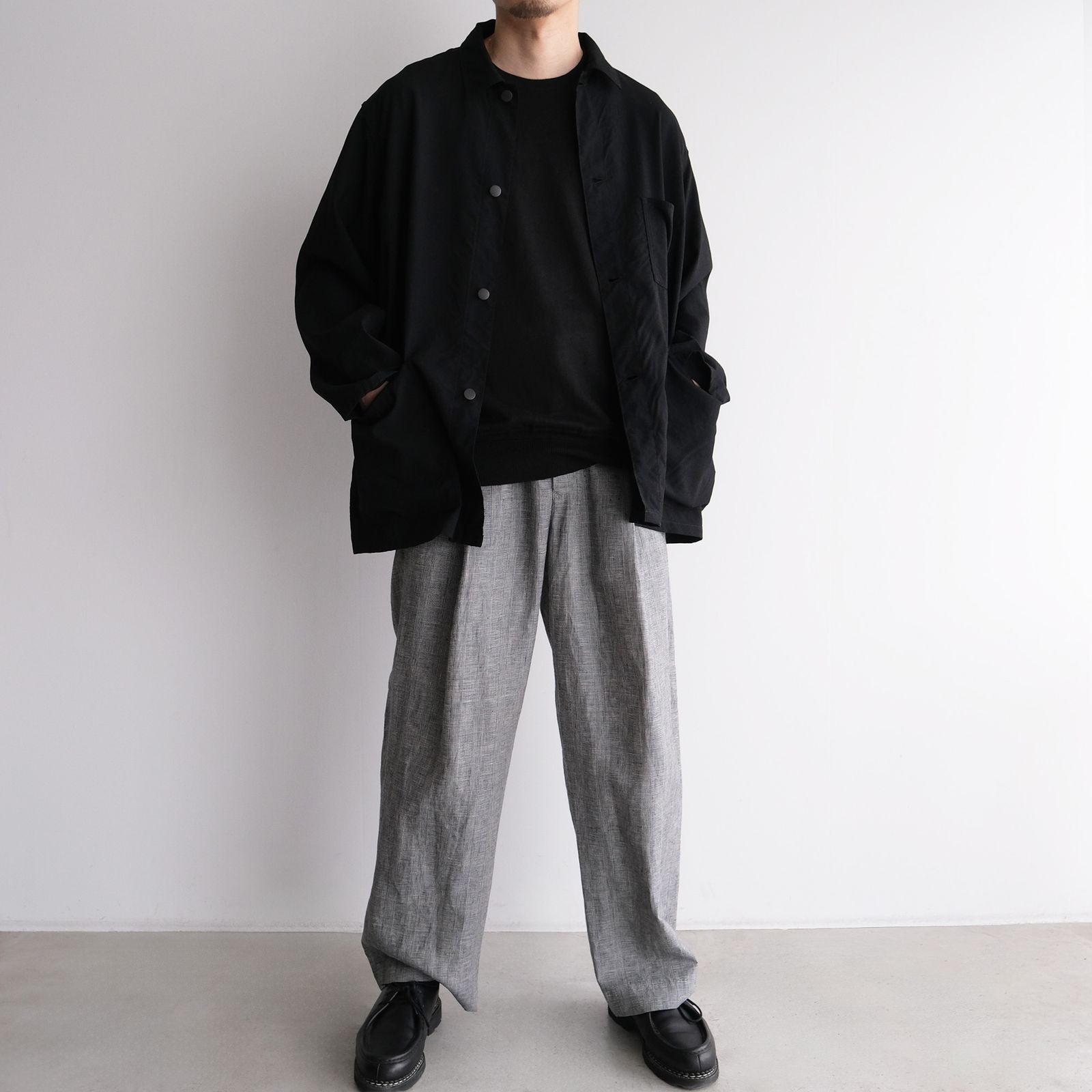 Linen-1 Tuck Pantst -パンツ-（G.Plaid / グレンチェック）