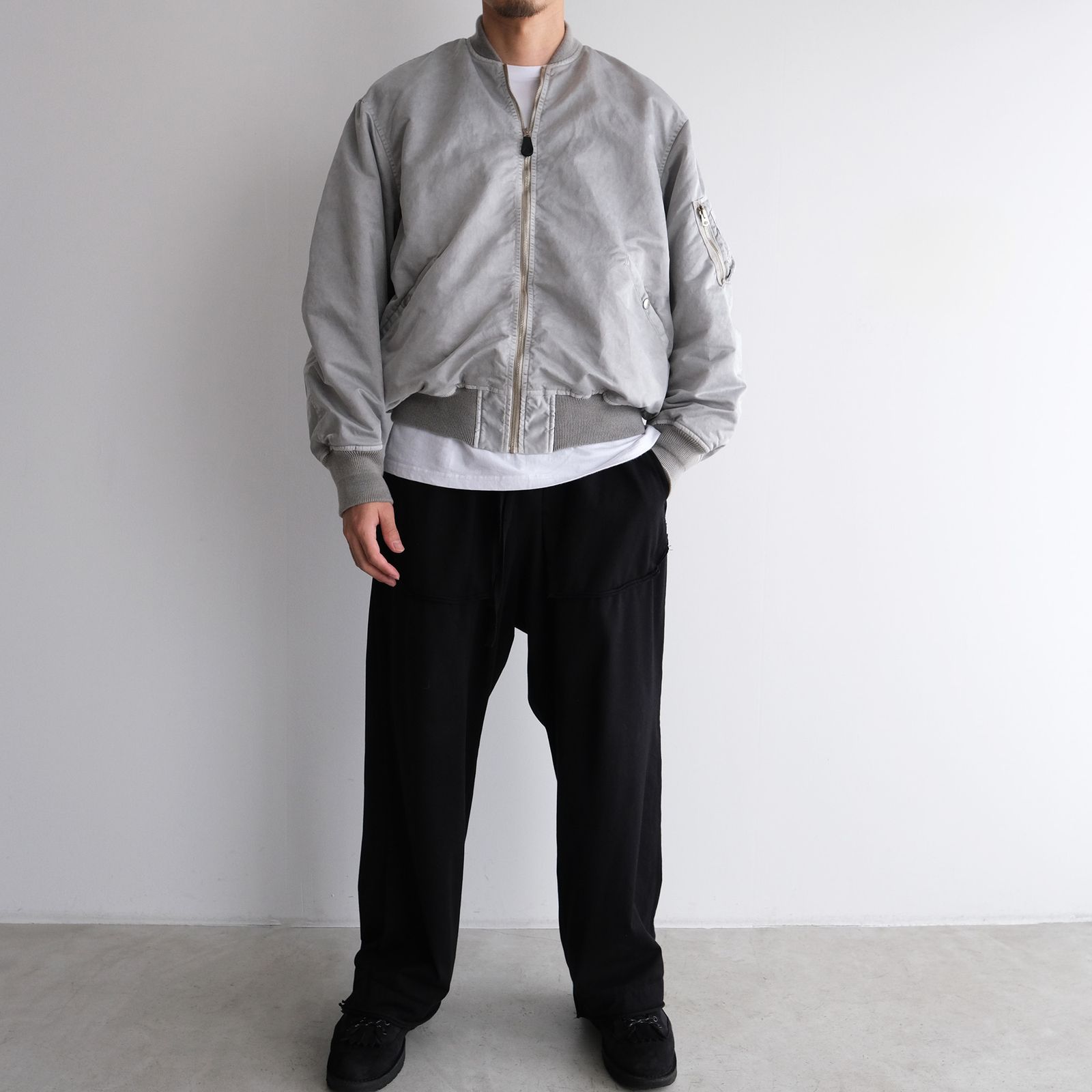 Hand-Dyed Bomber Jacket -ジャケット-（Gray / グレー）
