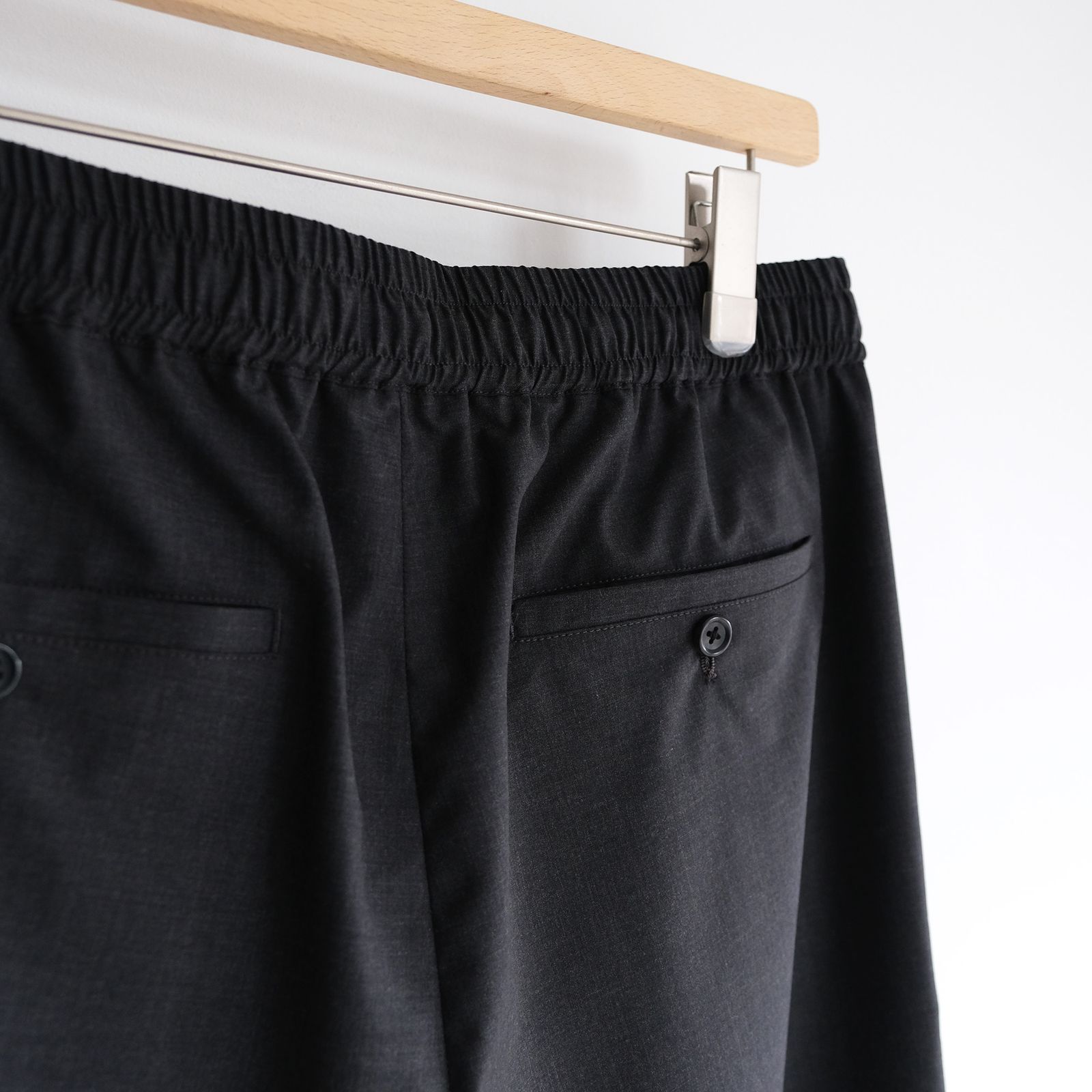 Fine Wool Heather Drawstring Track Shorts -ショーツ-（Charcoal / チャコール）GM261-40323