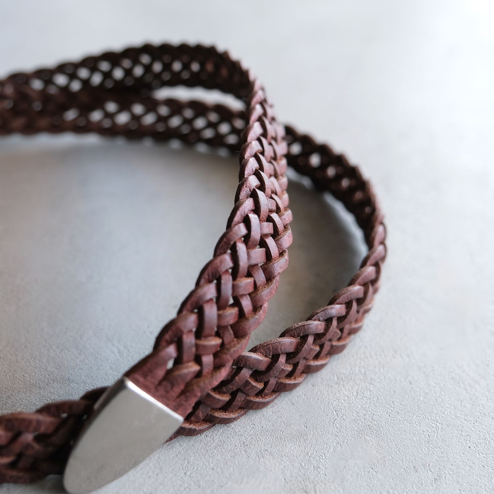 Leather Mesh Belt -ベルト-（Brown / ブラウン）