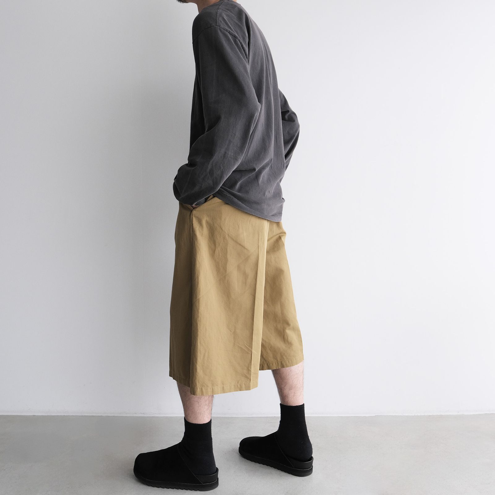 Cotton Wsher Half Pants -ショーツ-（Beige / ベージュ）