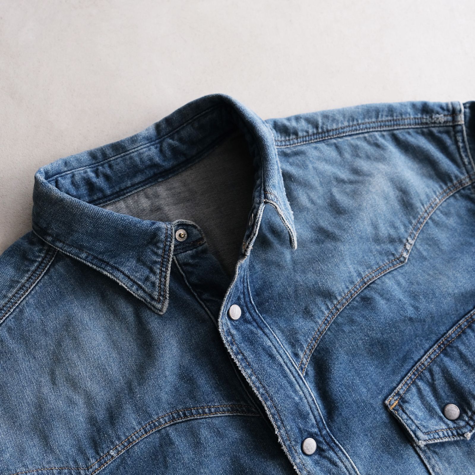 Cotton Denim -Western Shirts -シャツ-（L.Indigo / ライトインディゴ）