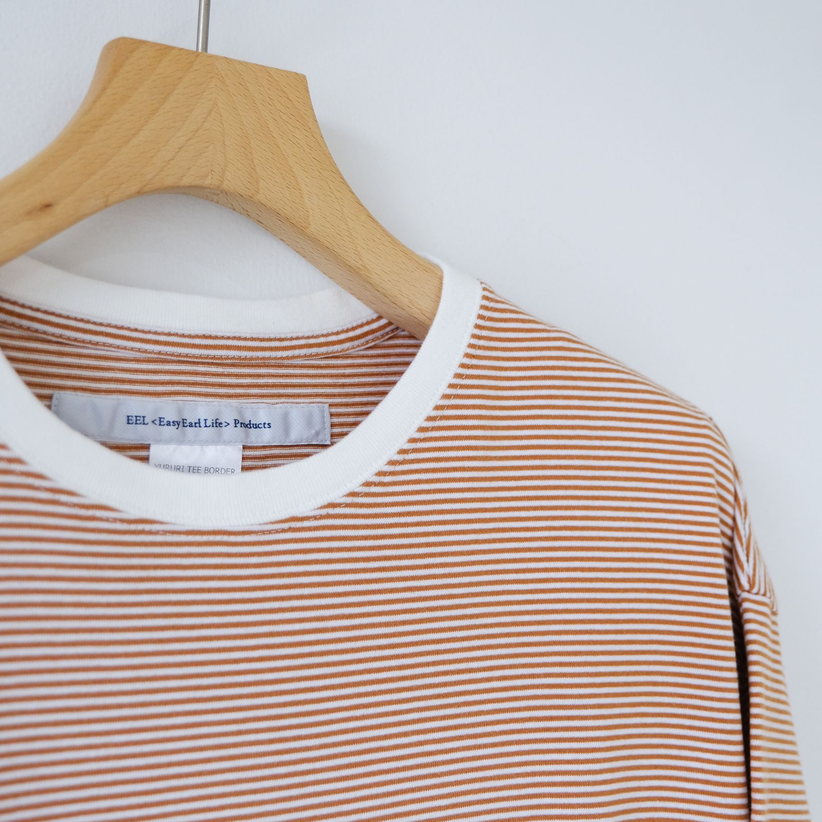 Yururi Tee Border 3/4 -Tシャツ-（Beige×White / ベージュ×ホワイト）