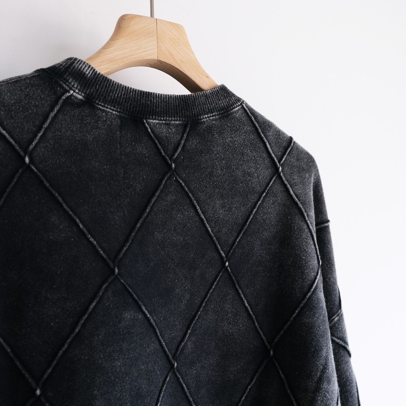 Hand Dye Diamond Twist Sweat -スウェット-（Black / ブラック）