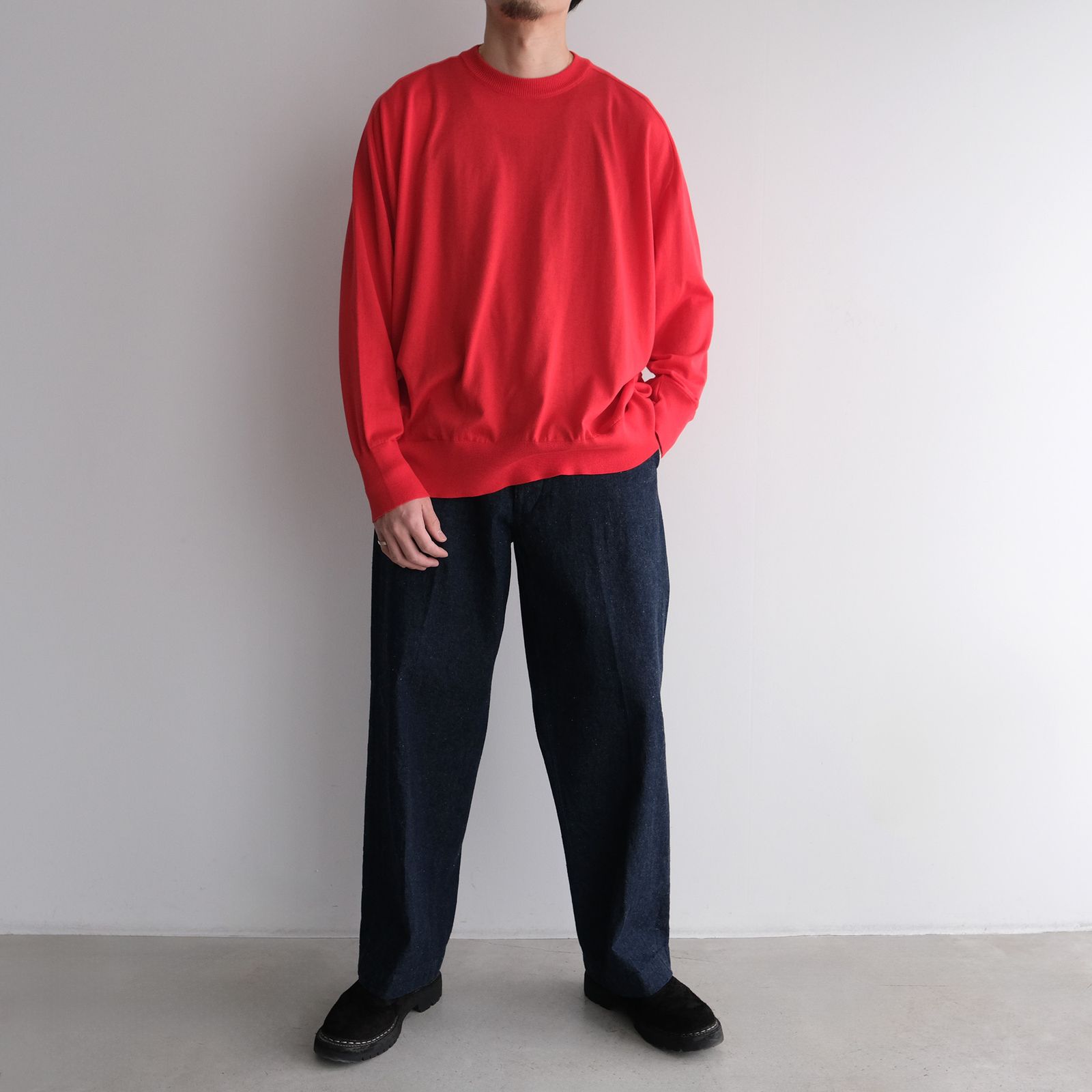 Crew Neck Knit -ニット-（Red / レッド）