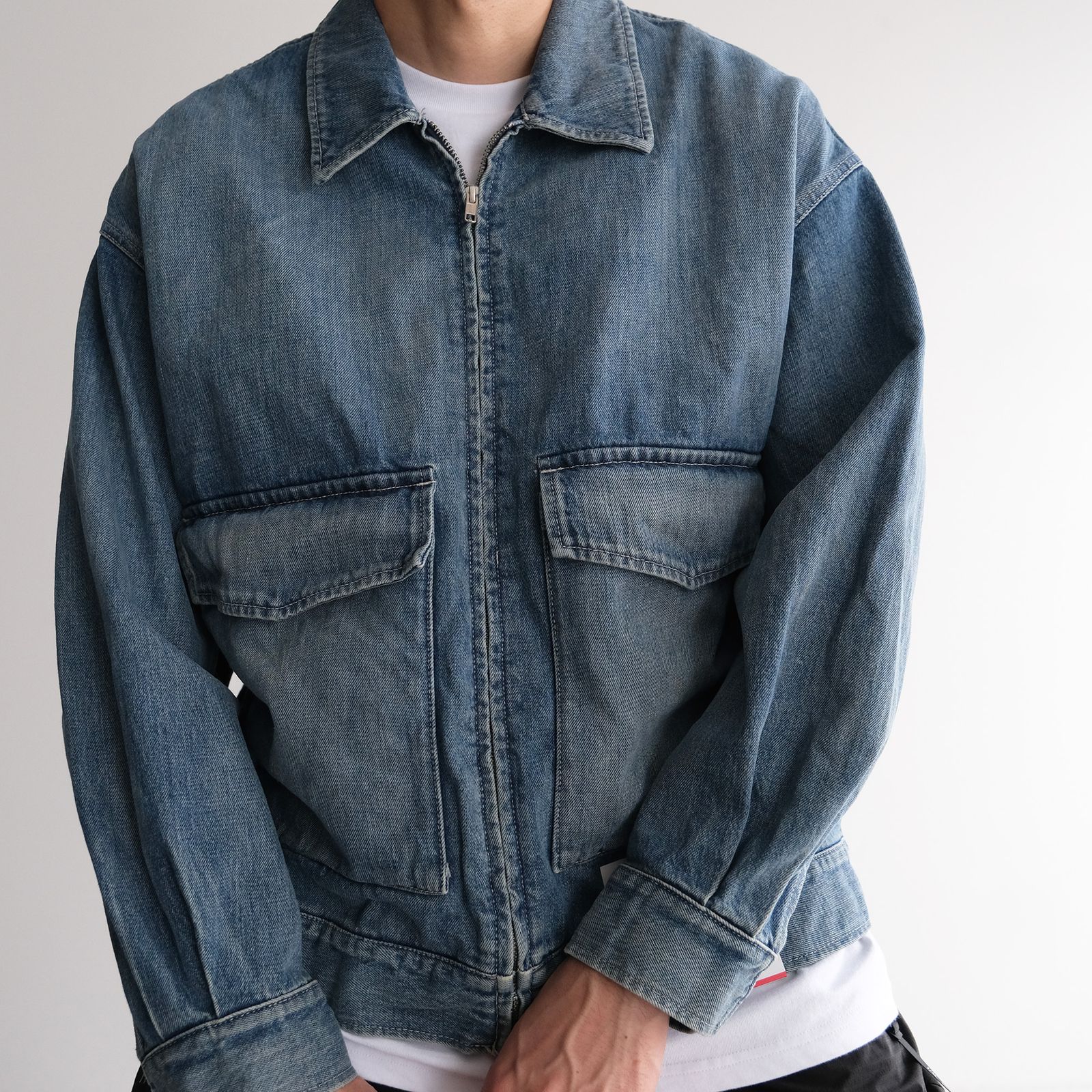 Selvage Denim Zip Jacket -デニムジャケット-（Indigo Light Fade / インディゴライトフェイド）