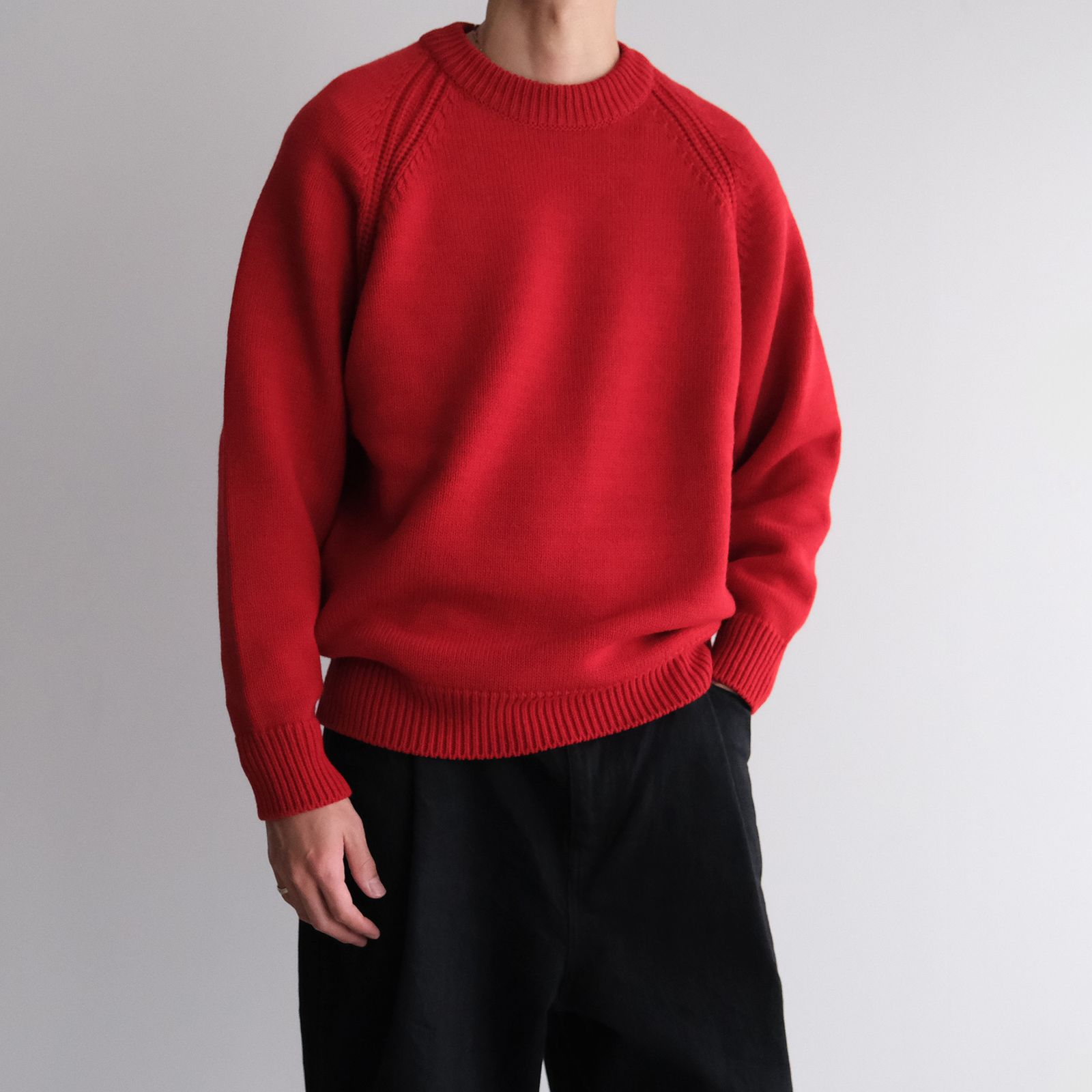 5 Gauge Raglan Jumper -ニット-（Red / レッド）