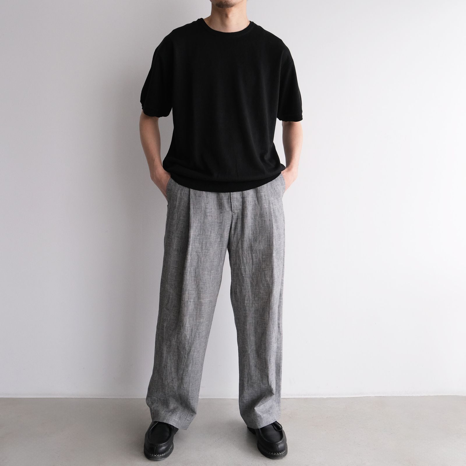 Linen-1 Tuck Pantst -パンツ-（G.Plaid / グレンチェック）