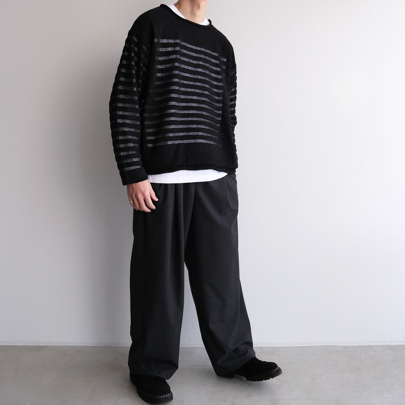 Panel Border Sweather -ニット-（Black / ブラック）