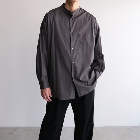 Broad L/S Oversized Band Collar Shirt -シャツ-（C.Gray / C.グレー）