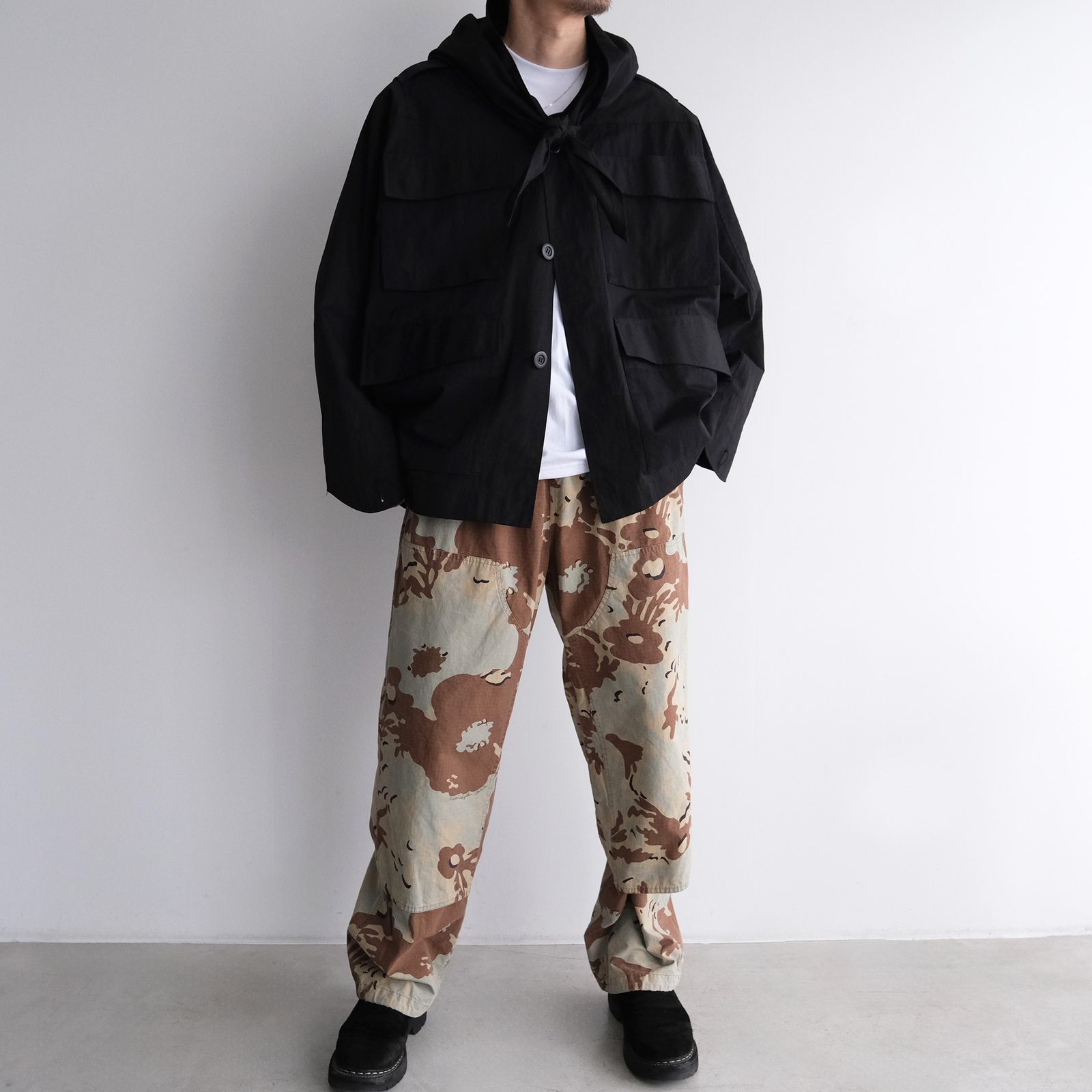 Camo Flower Double Knee Pants -パンツ-（Beige / ベージュ）
