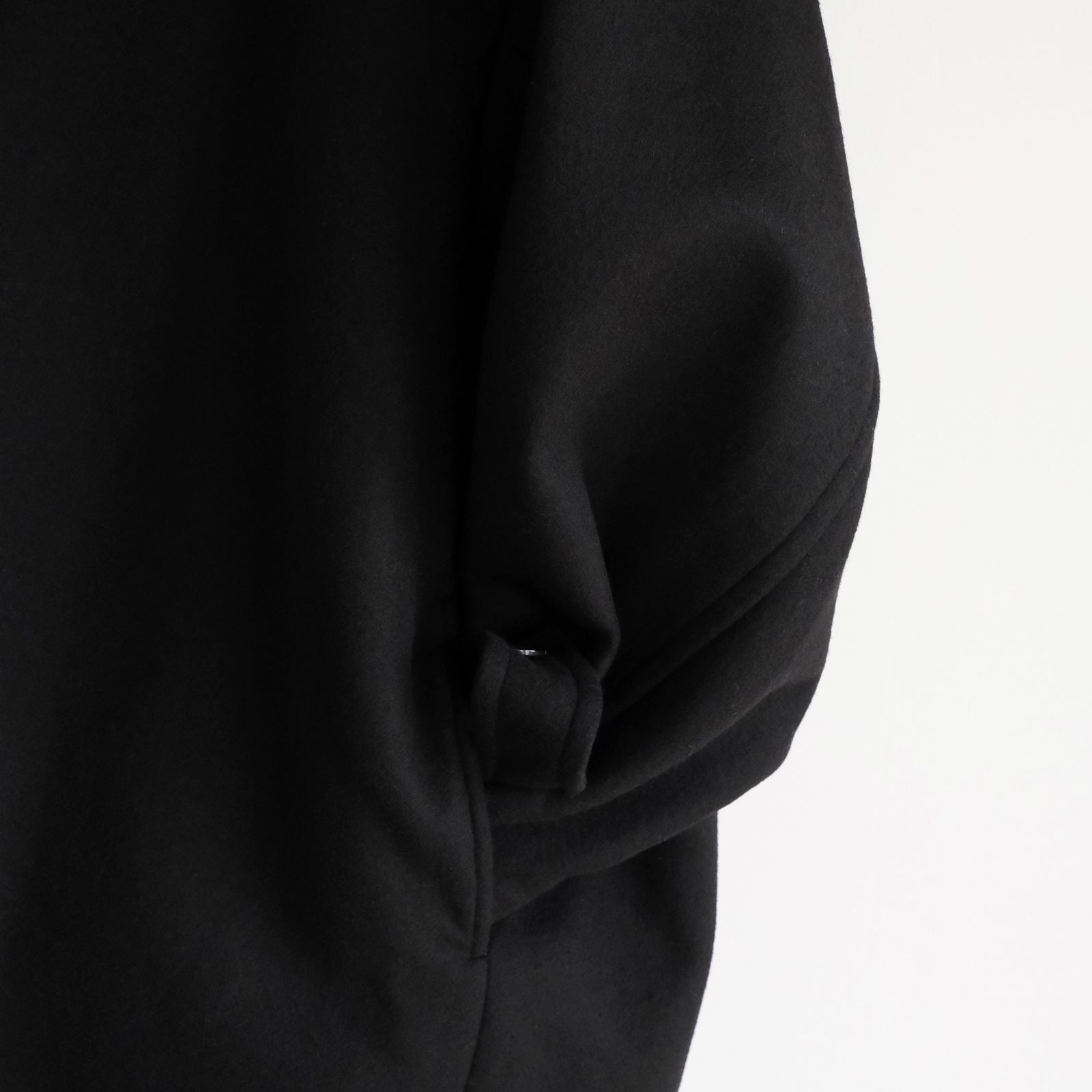 Light Melton Oversized Coat -コート-（Black / ブラック）GU263-10420B