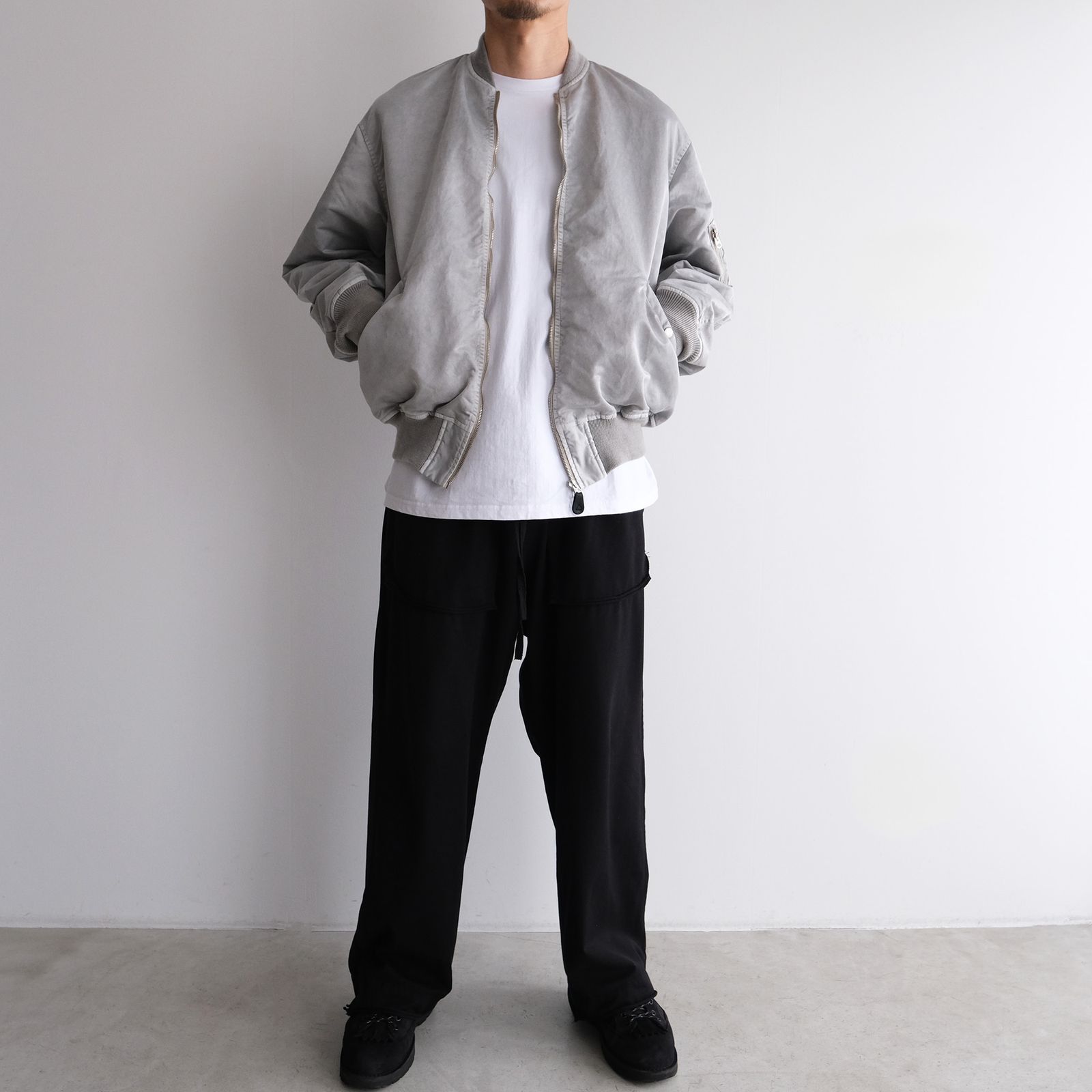 Hand-Dyed Bomber Jacket -ジャケット-（Gray / グレー）