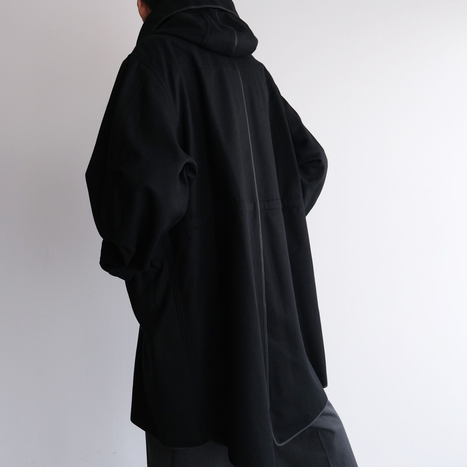 With Piping ：M65 Hoodie Coat -コート-（Black / ブラック）