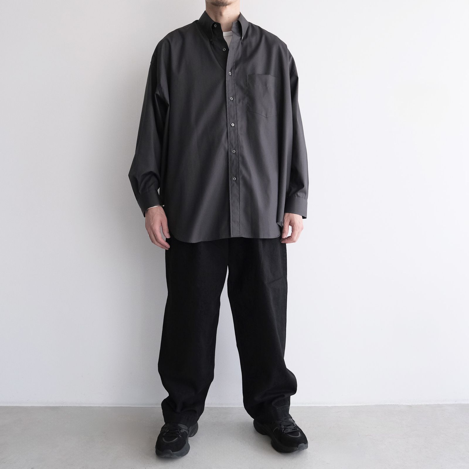 Easy Care Poplin L/S Oversized B.D Shirt -シャツ-（Gray / グレー）GM263-50620