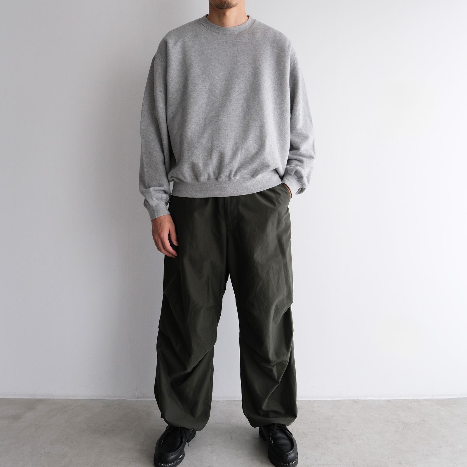 Cotton Cupro Back Satin Military Pants -パンツ-（Green / グリーン）