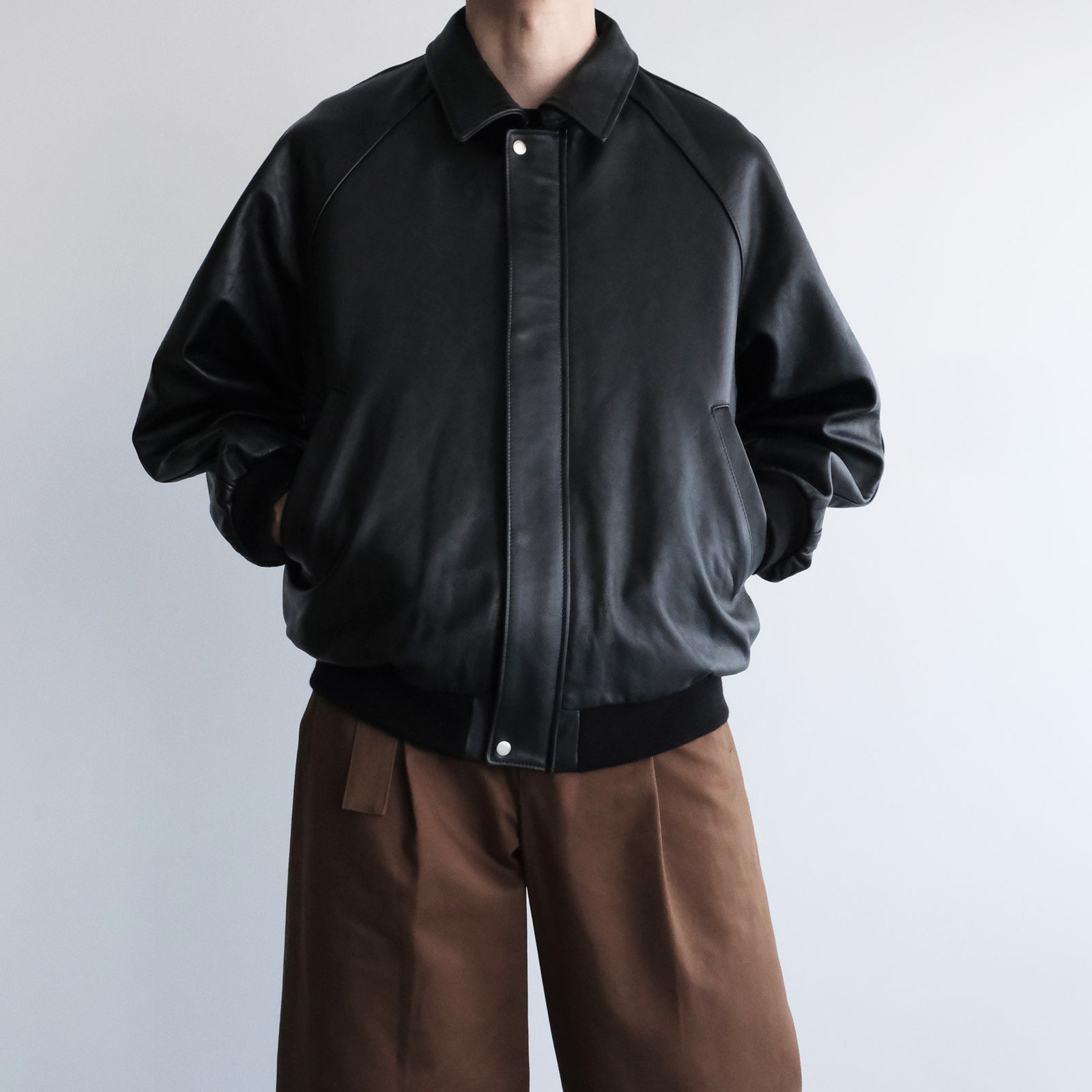 Cow Leather Raglan Blouson -ブルゾン-（Black / ブラック）GU263-30320