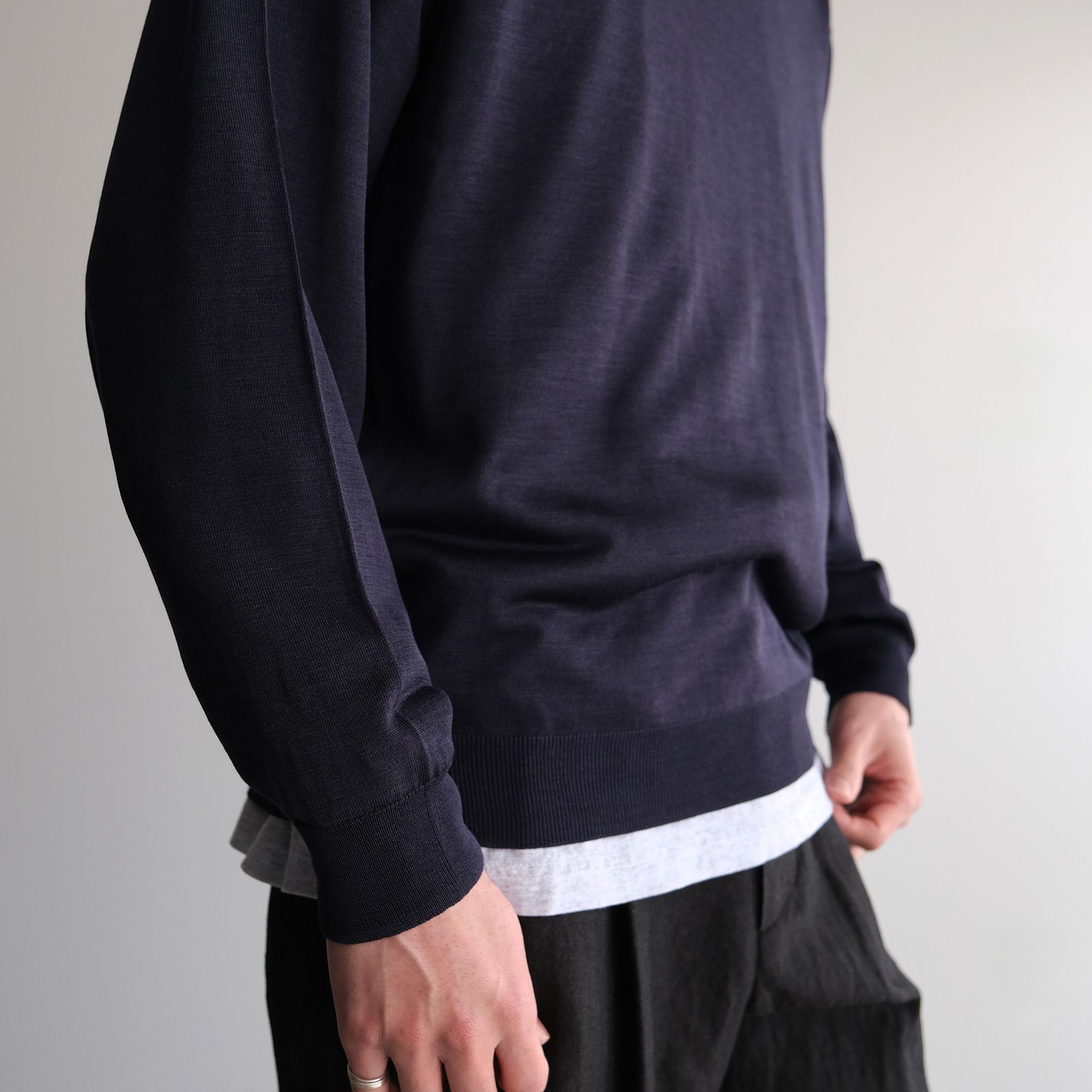Silk Wool Knit -ニット-（Navy / ネイビー）