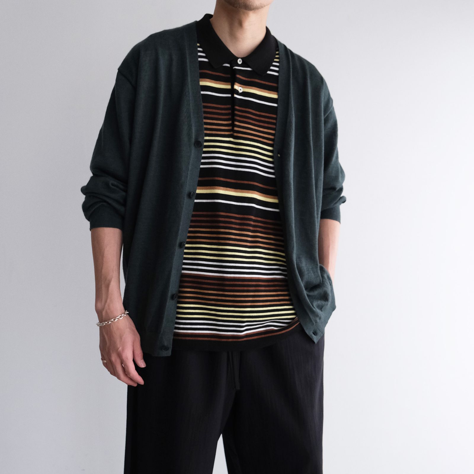 Gradation Stripe Polo -ポロシャツ-（Brown / ブラウン）
