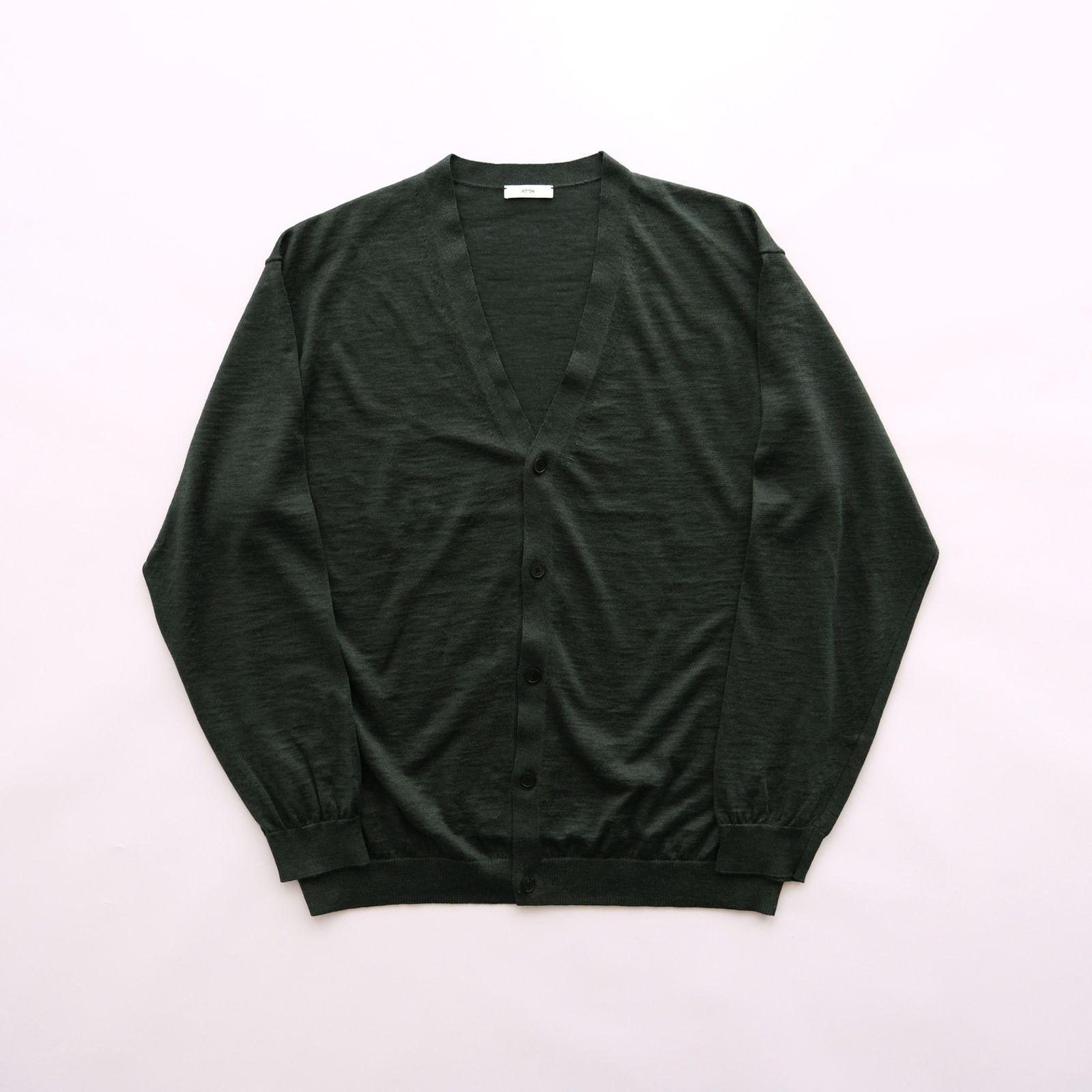 Ramie Cashimere V-Neck Knit Cardigan -ニット-（Green / グリーン）