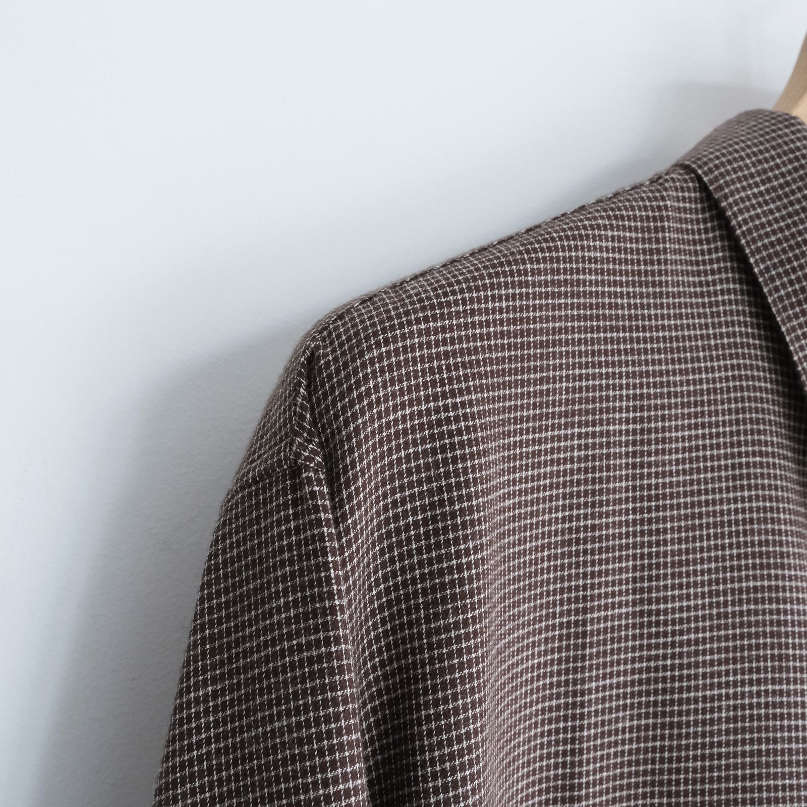 Cotton Yak Viera Loose Fit Shirt -シャツ-（Brown Check / ブラウンチェック）