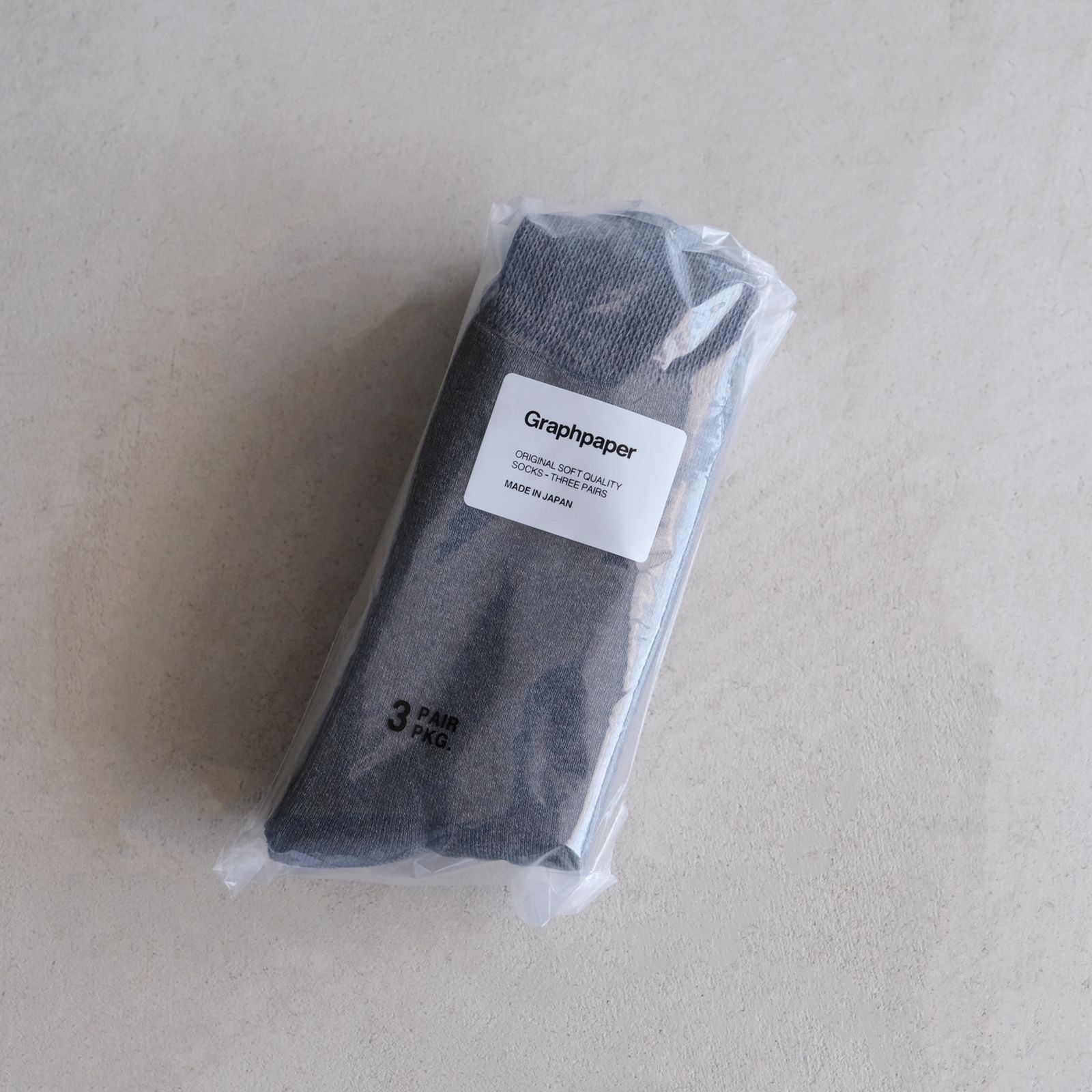 Graphpaper 3-Pack Socks -ソックス-（Gray / グレー）