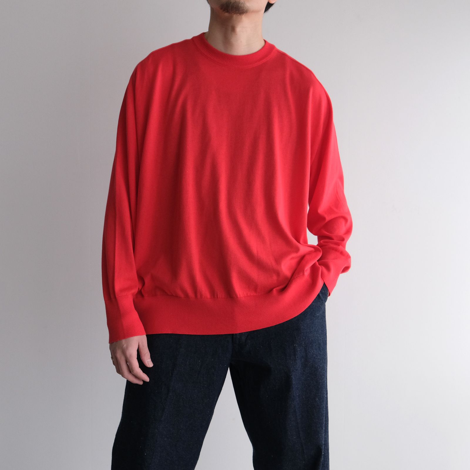 Crew Neck Knit -ニット-（Red / レッド）