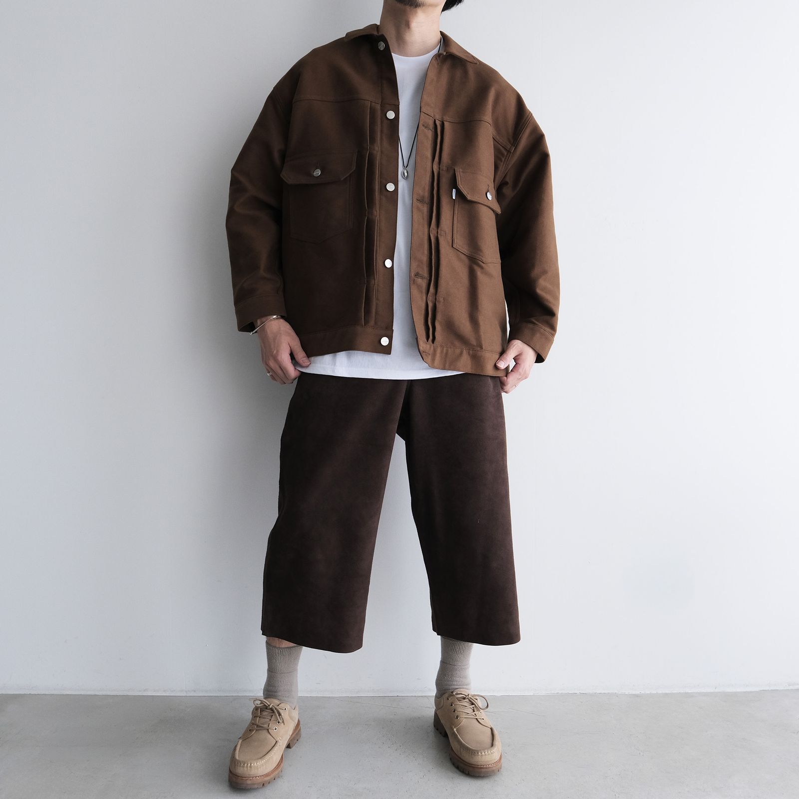 Cotton Double Serge Jacket -ジャケット-（Brown / ブラウン）GM263-20450