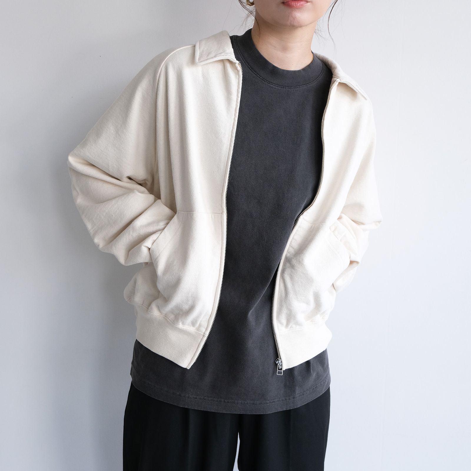 Phatee Hemp Zip Up Sweat -スウェット-（White / ホワイト）