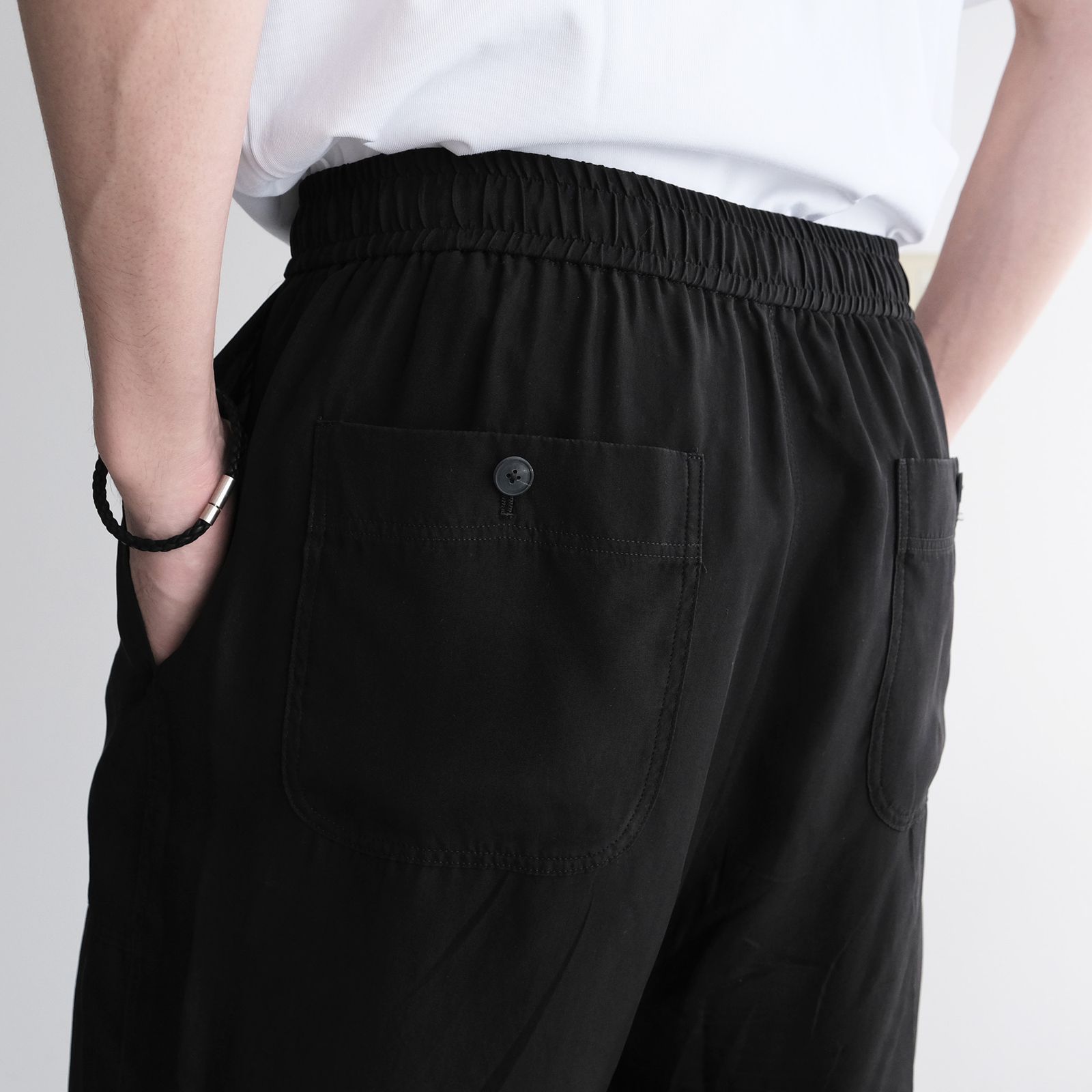 Fibril Silk Tafta Easy Baker Pants -パンツ-（Black / ブラック）