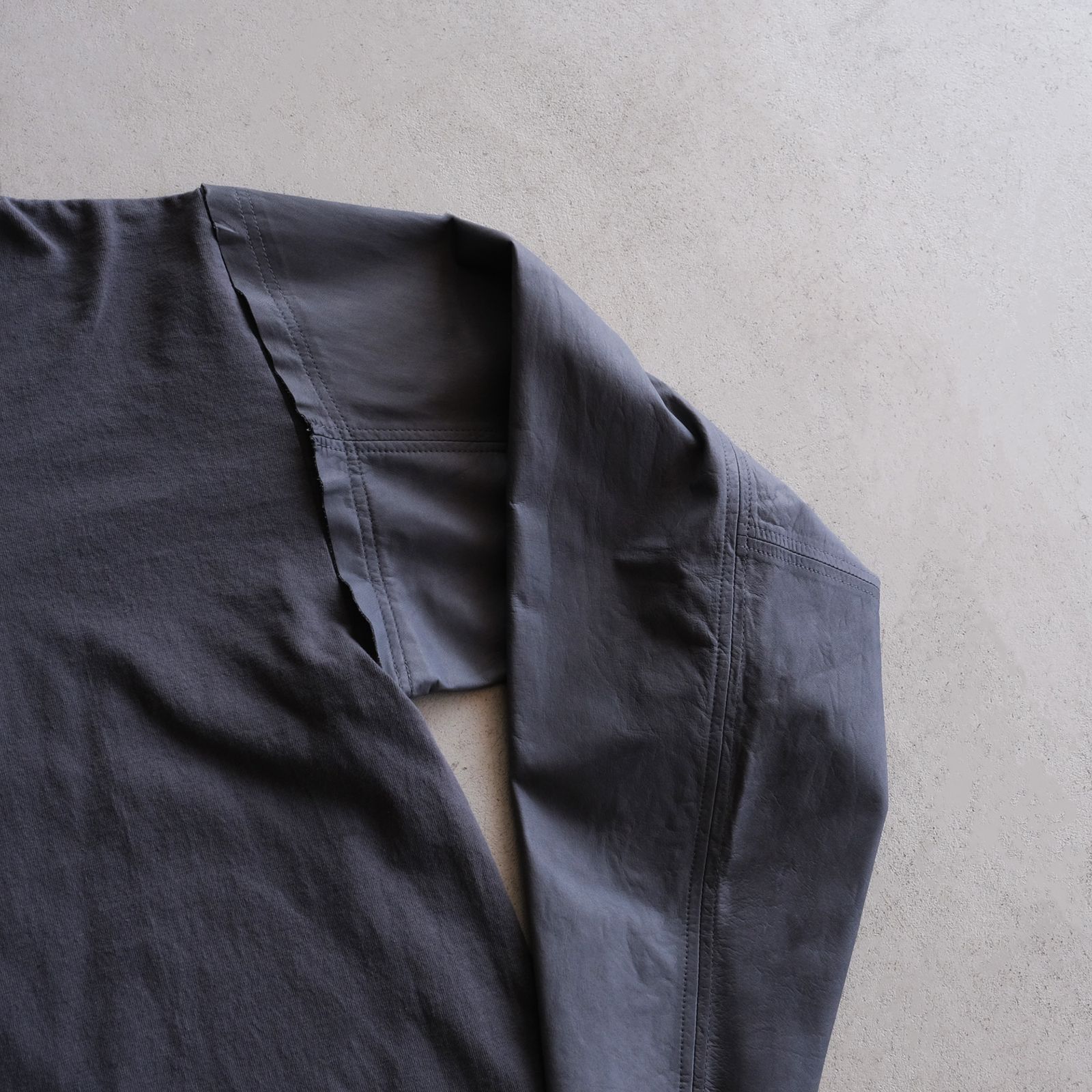 Washable Leather Sleeve：L/S T-Shirts -Tシャツ（Gray / グレー）