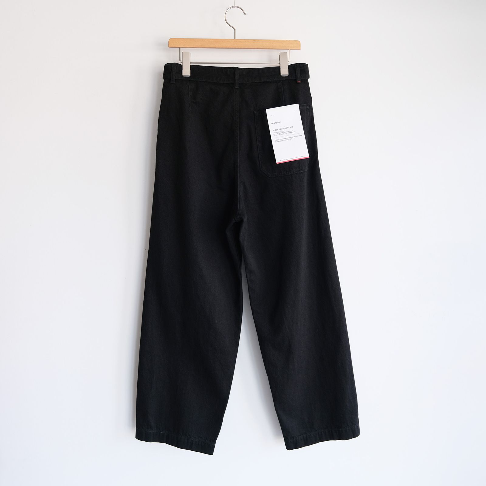 Selvage Denim Belted Pants -パンツ-（Black Washed / ブラック ウォッシュド）GU263-40063RB