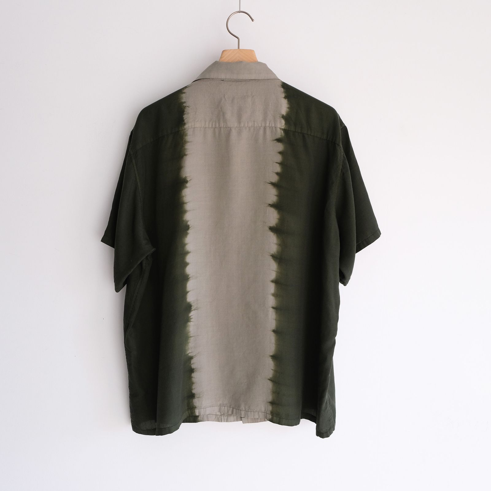 Hand Dye Open Collar SS Shirt -シャツ-（Forest Green / フォレスト グリーン）