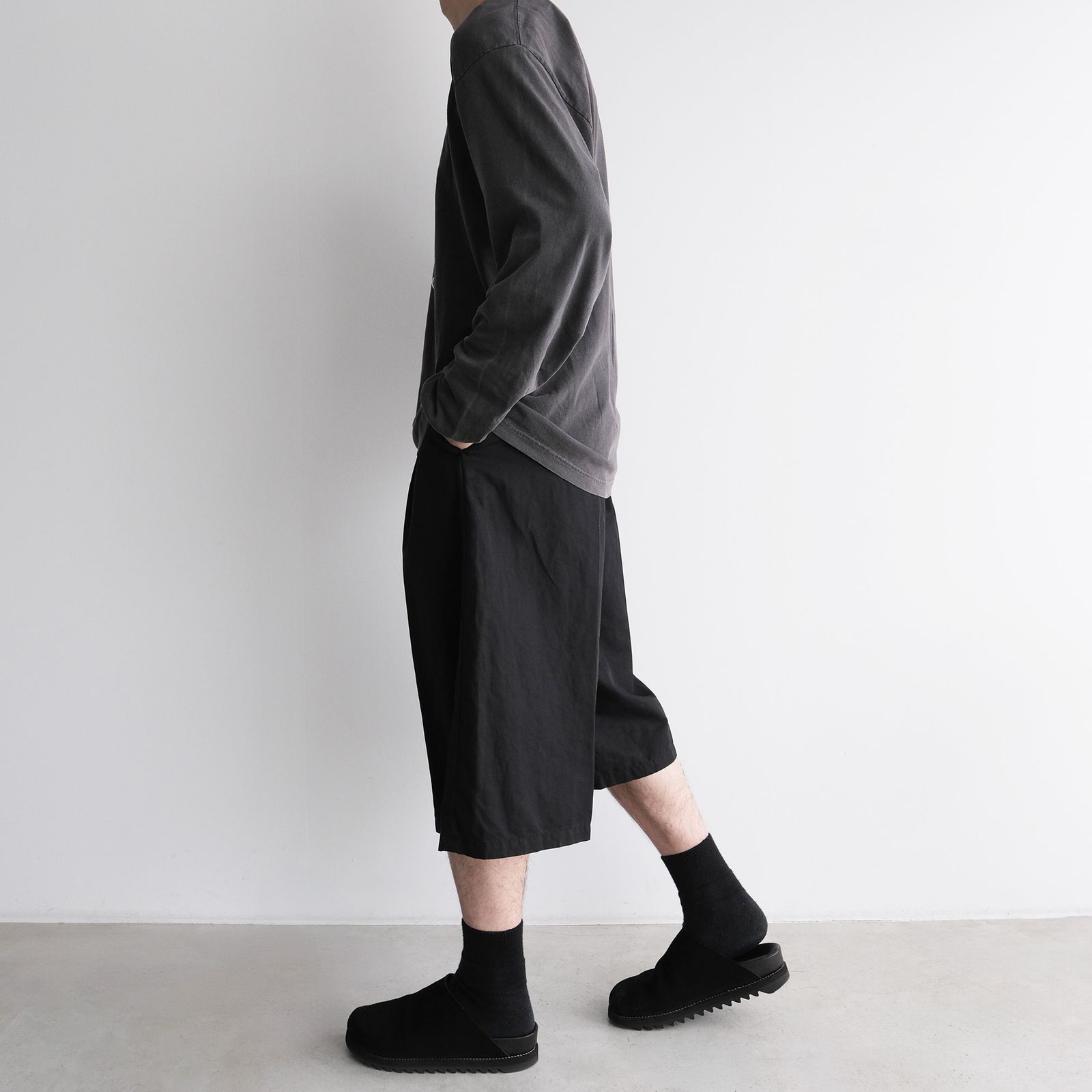 Cotton Washer Half Pants -ショーツ-（Black / ブラック）