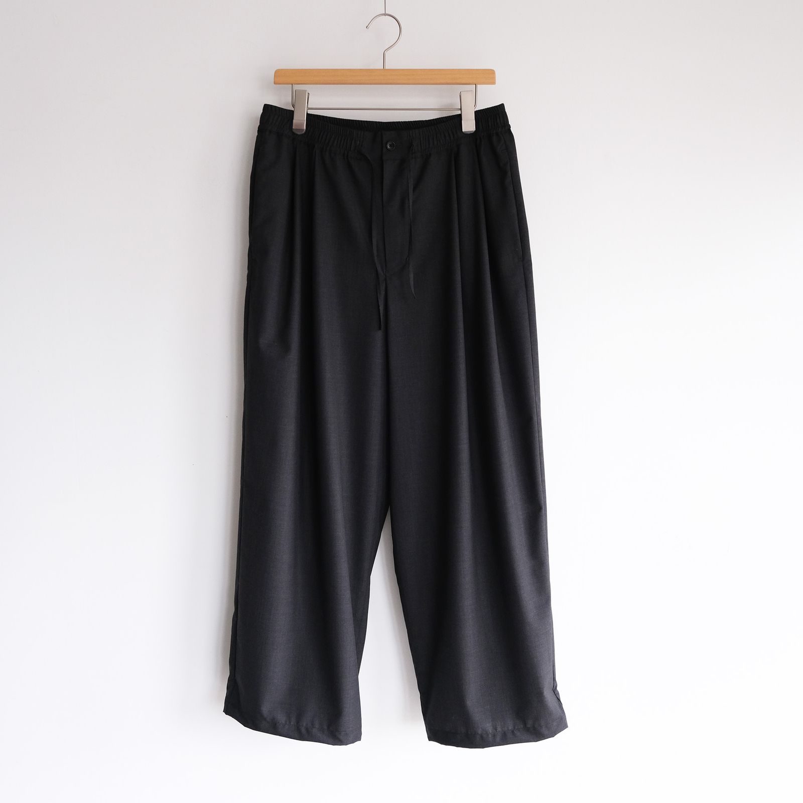 Fine Wool Heather Drawstring Track Pants -パンツ-（Charcoal / チャコール）GM261-40322