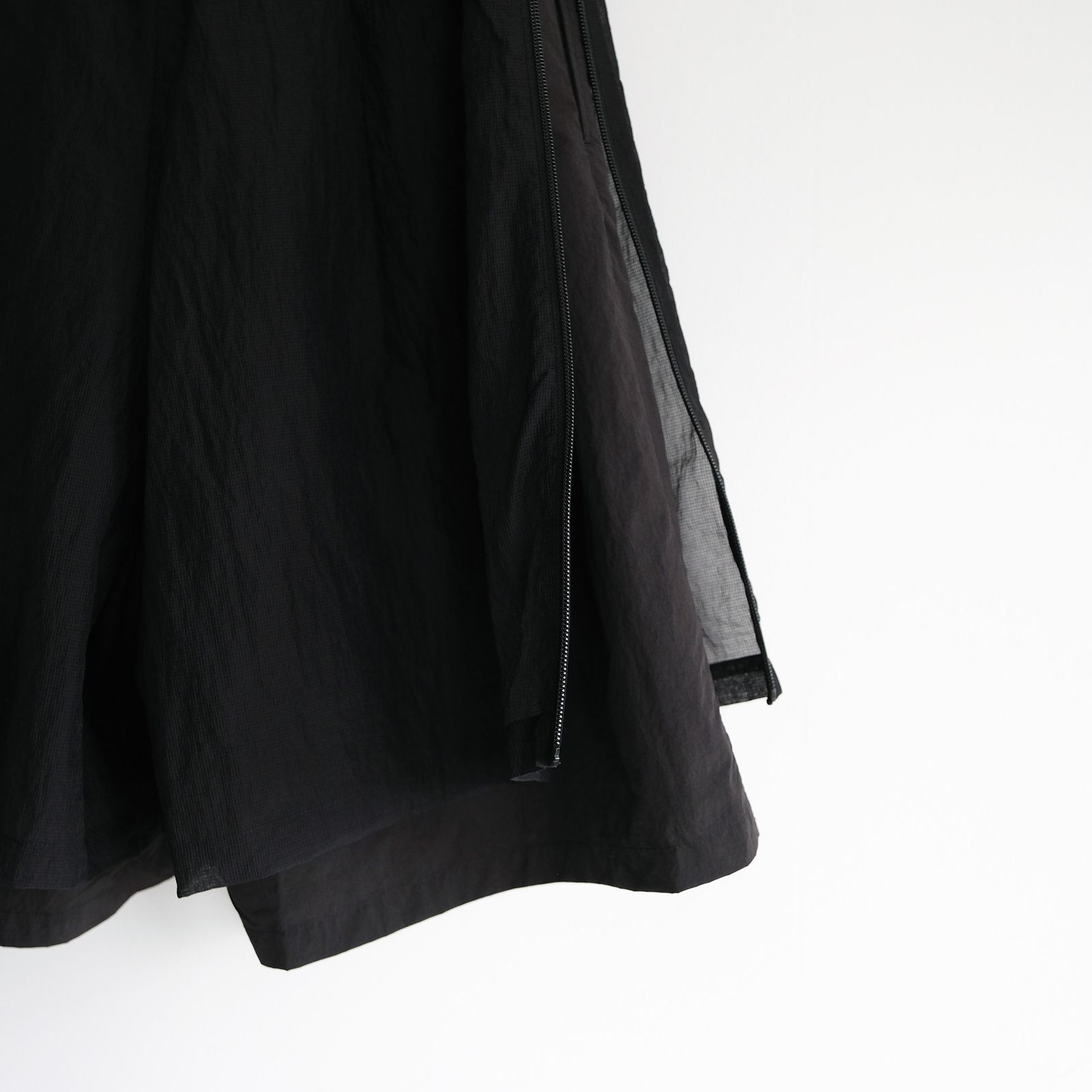 Mesh Layered Wide Short Pants -ショーツ-（Black / ブラック）