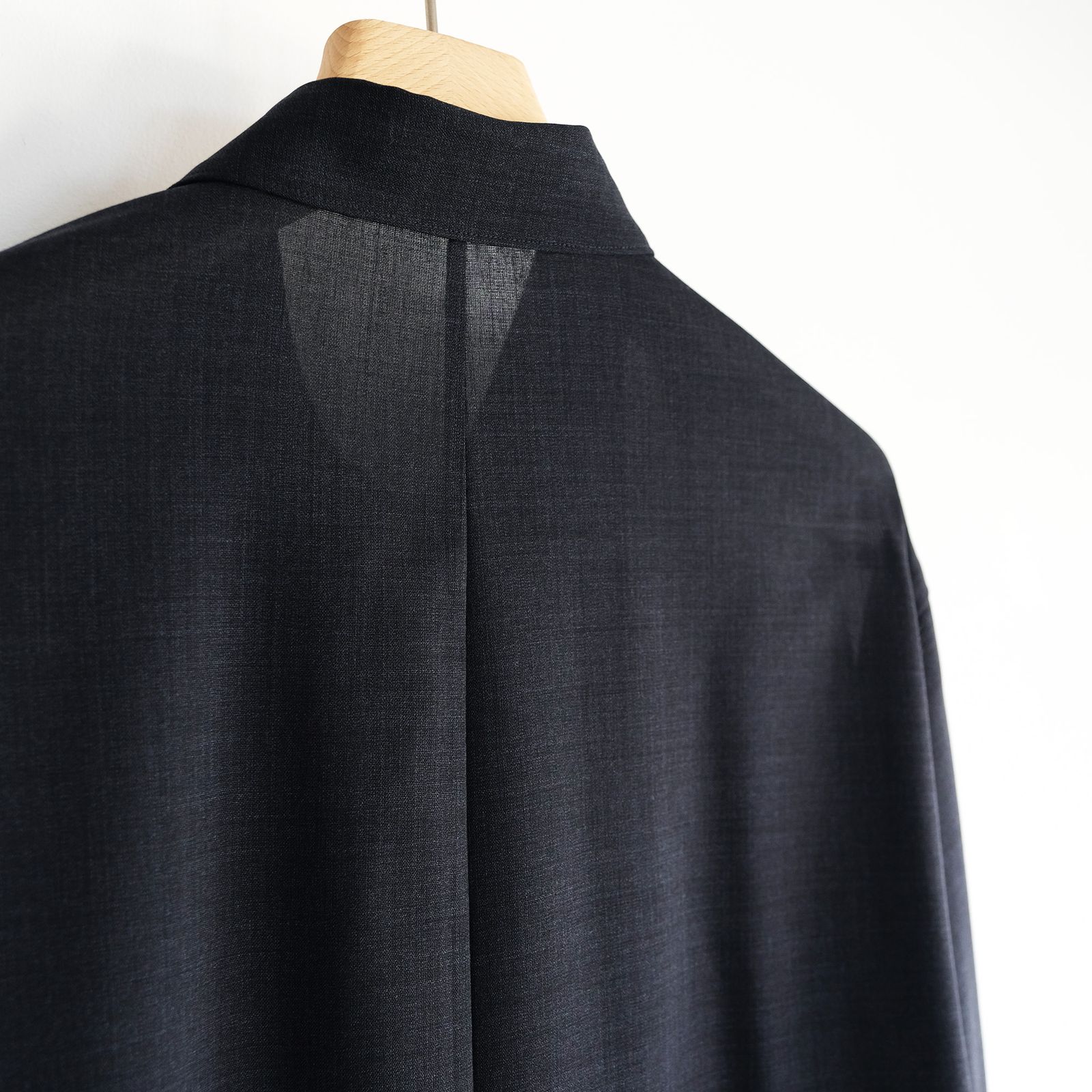 Twist Wool Gauze Loose Fit Shirt -シャツ-（Navy Top / ネイビートップ）