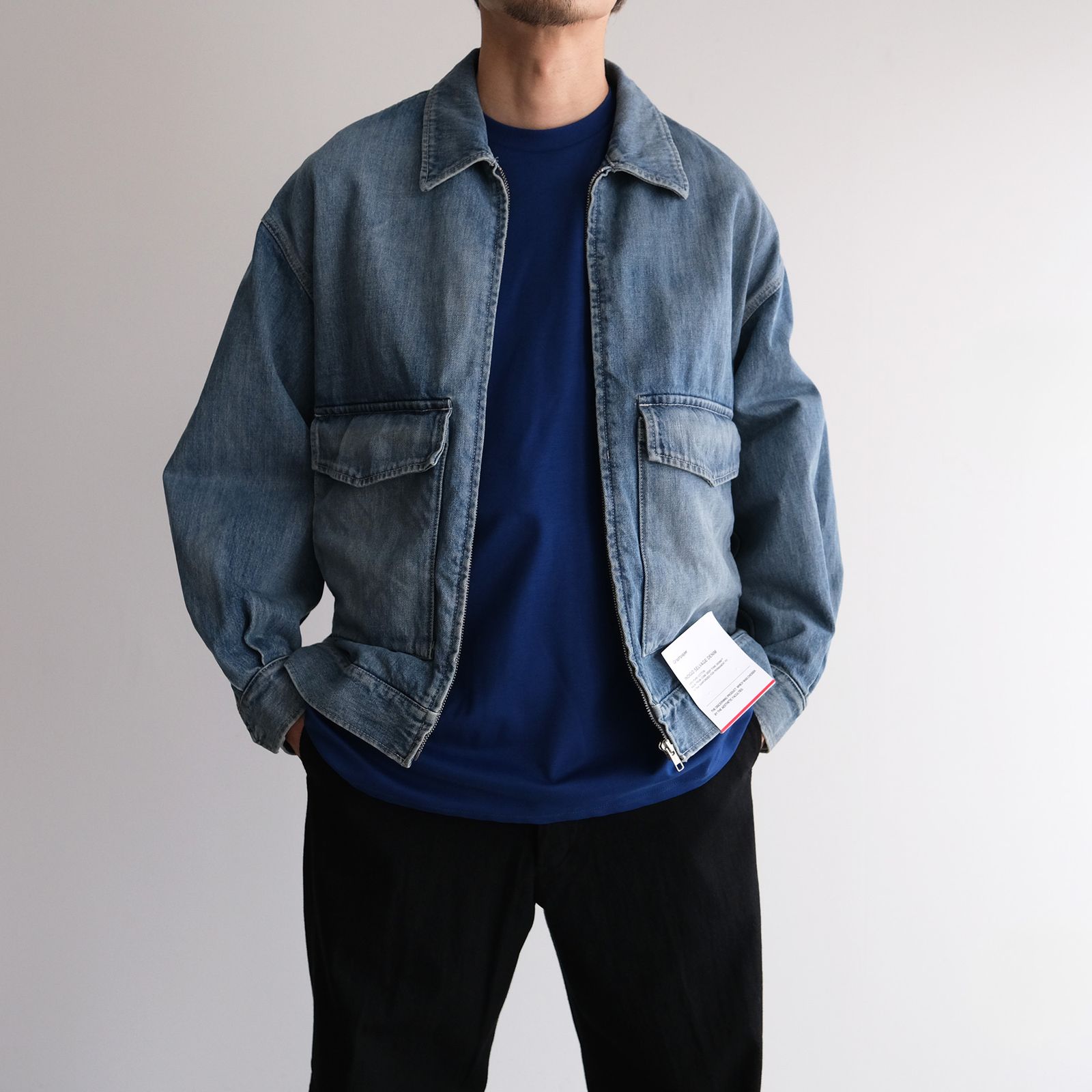Brushed Mockrody Crew Neck L/S Tee -Tシャツ-（Blue / ブルー）