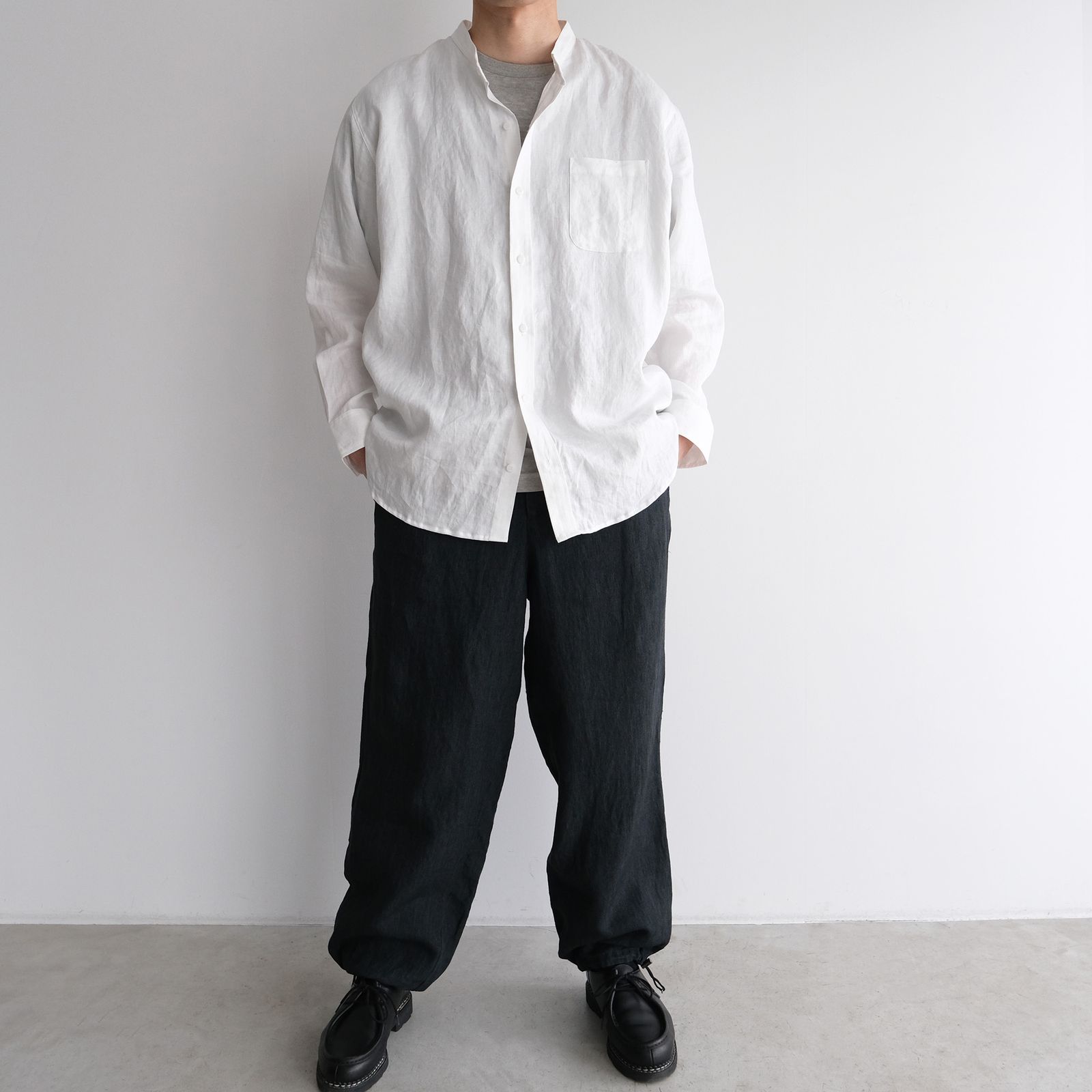 66L リネン高密度綾シャツ -シャツ-（White / ホワイト）