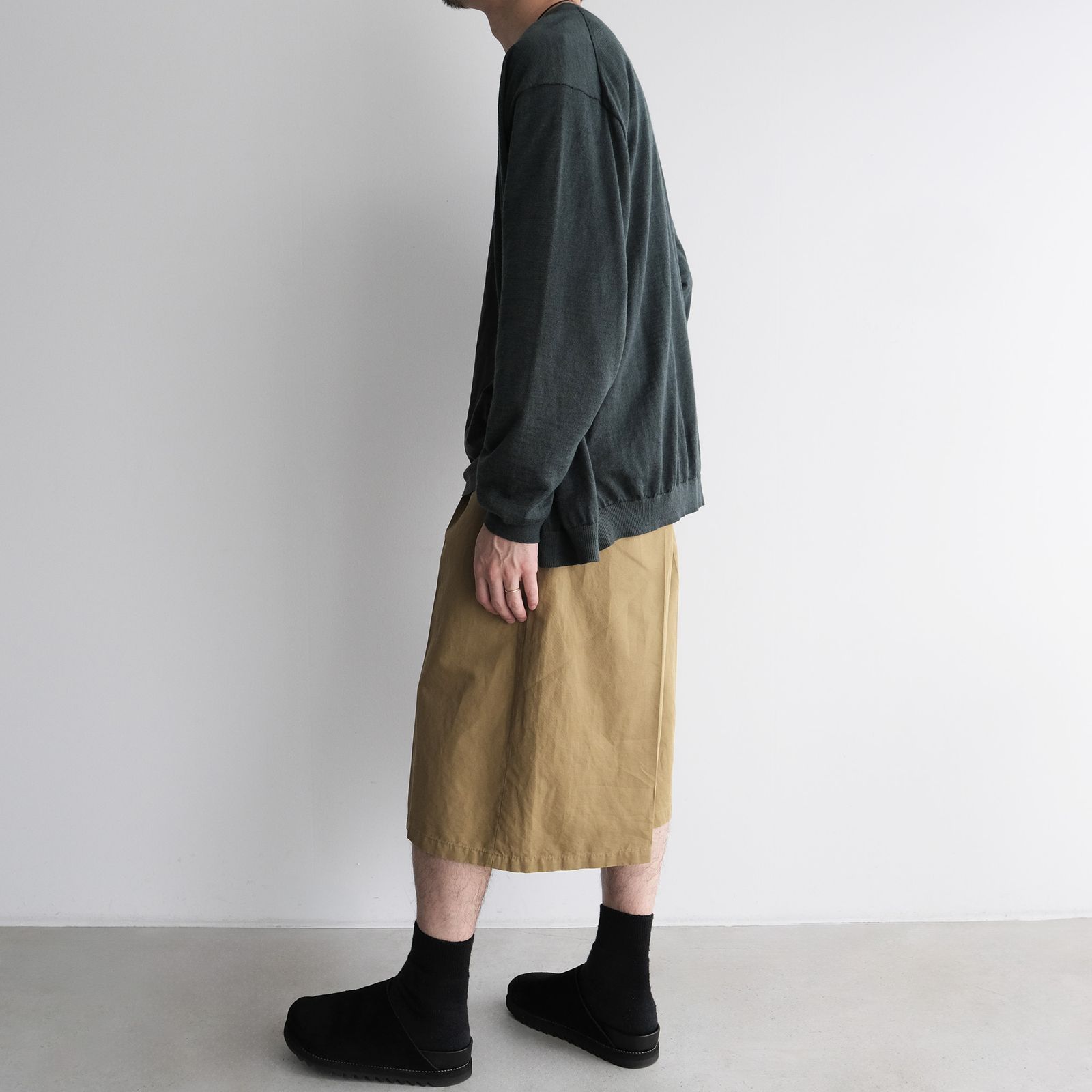 Cotton Wsher Half Pants -ショーツ-（Beige / ベージュ）