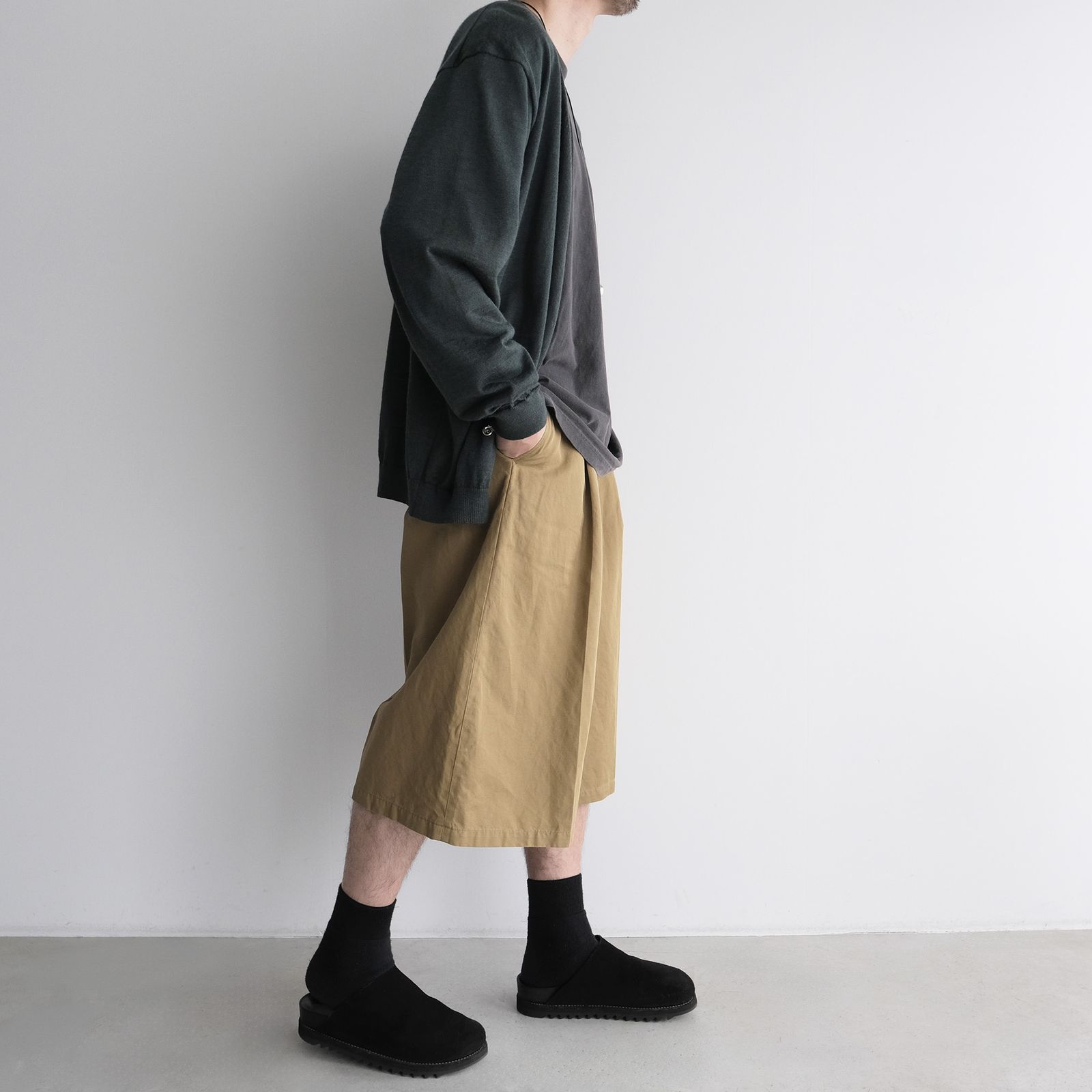 Cotton Wsher Half Pants -ショーツ-（Beige / ベージュ）