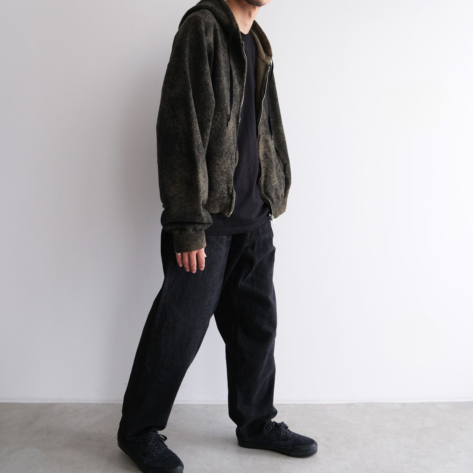 Hand Dye Twist Parka -パーカー-（Olive×Black / オリーブ×ブラック）
