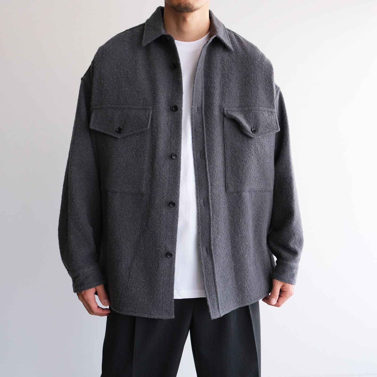 Graphpaper - Tri-Spin Loop CPO Shirt -ジャケット-（Gray / グレー） | STACK STORE