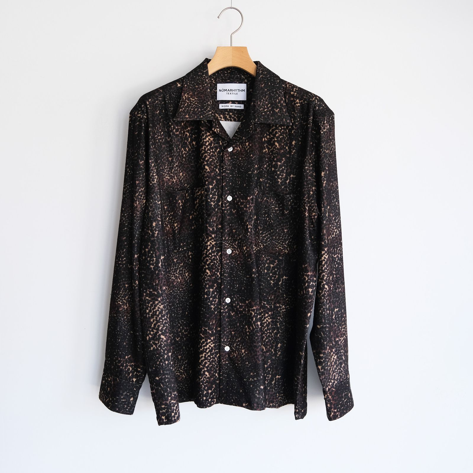 Leopard Flannel Open Collar Shirt -シャツ-（Brown / ブラウン）
