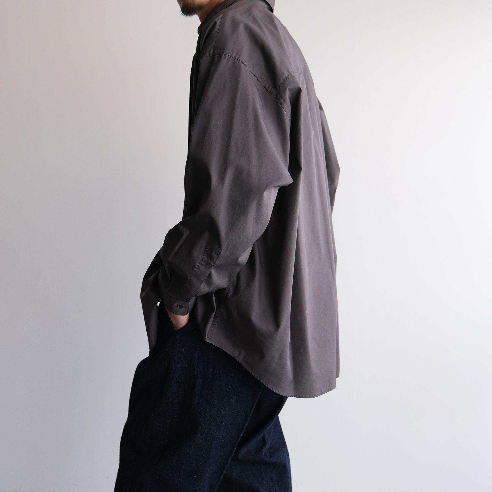 Broad L/S Oversized Regular Collar Shirt -シャツ-（C.Gray / C.グレー）GM261-50001B