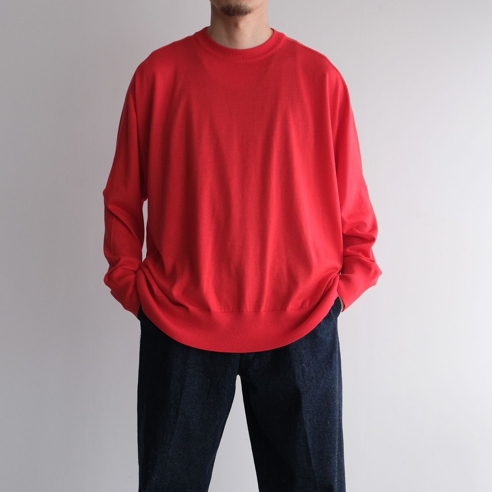 Crew Neck Knit -ニット-（Red / レッド）